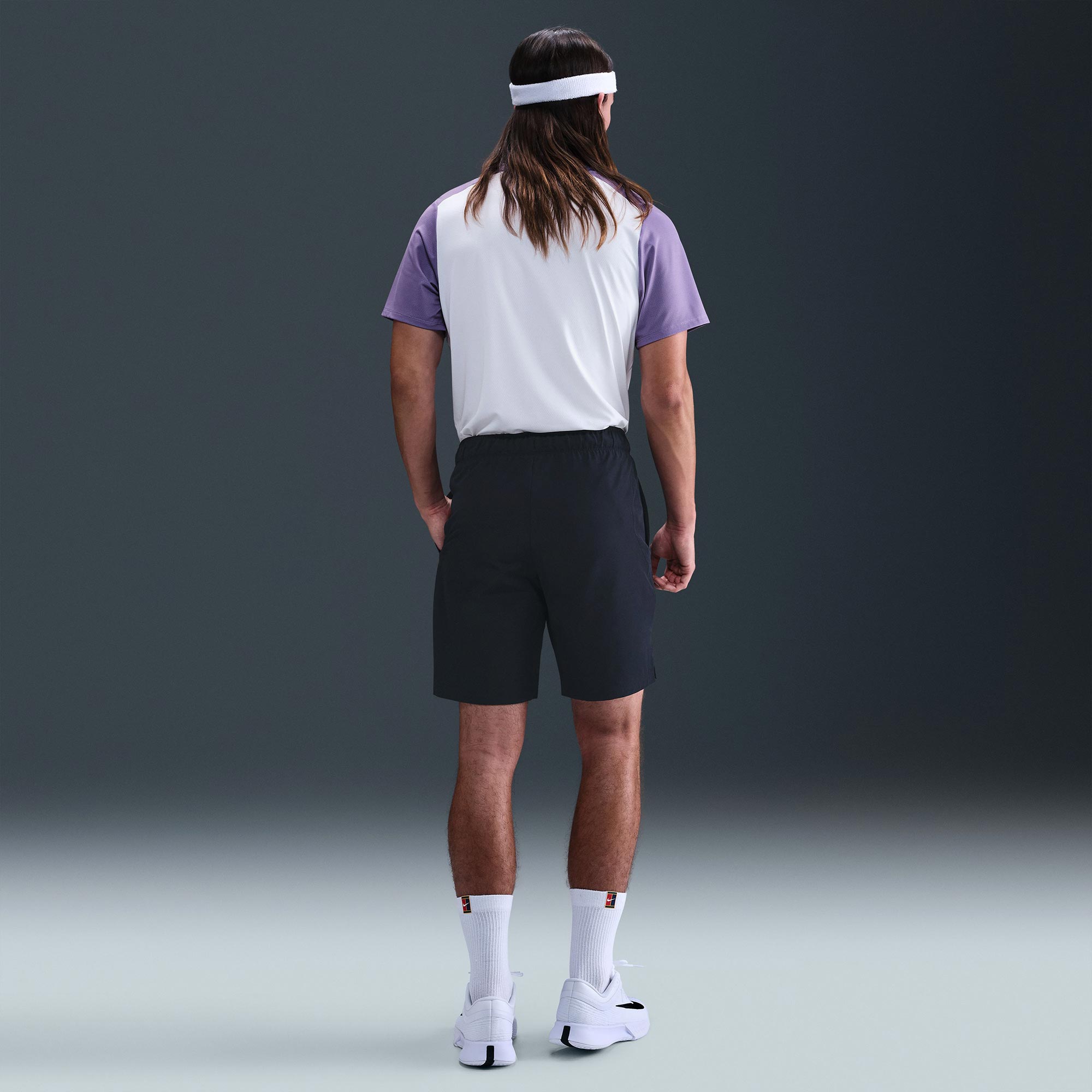NikeCourt Advantage Men's Dri-FIT Printed Tennis Shirt - Purple (5)
