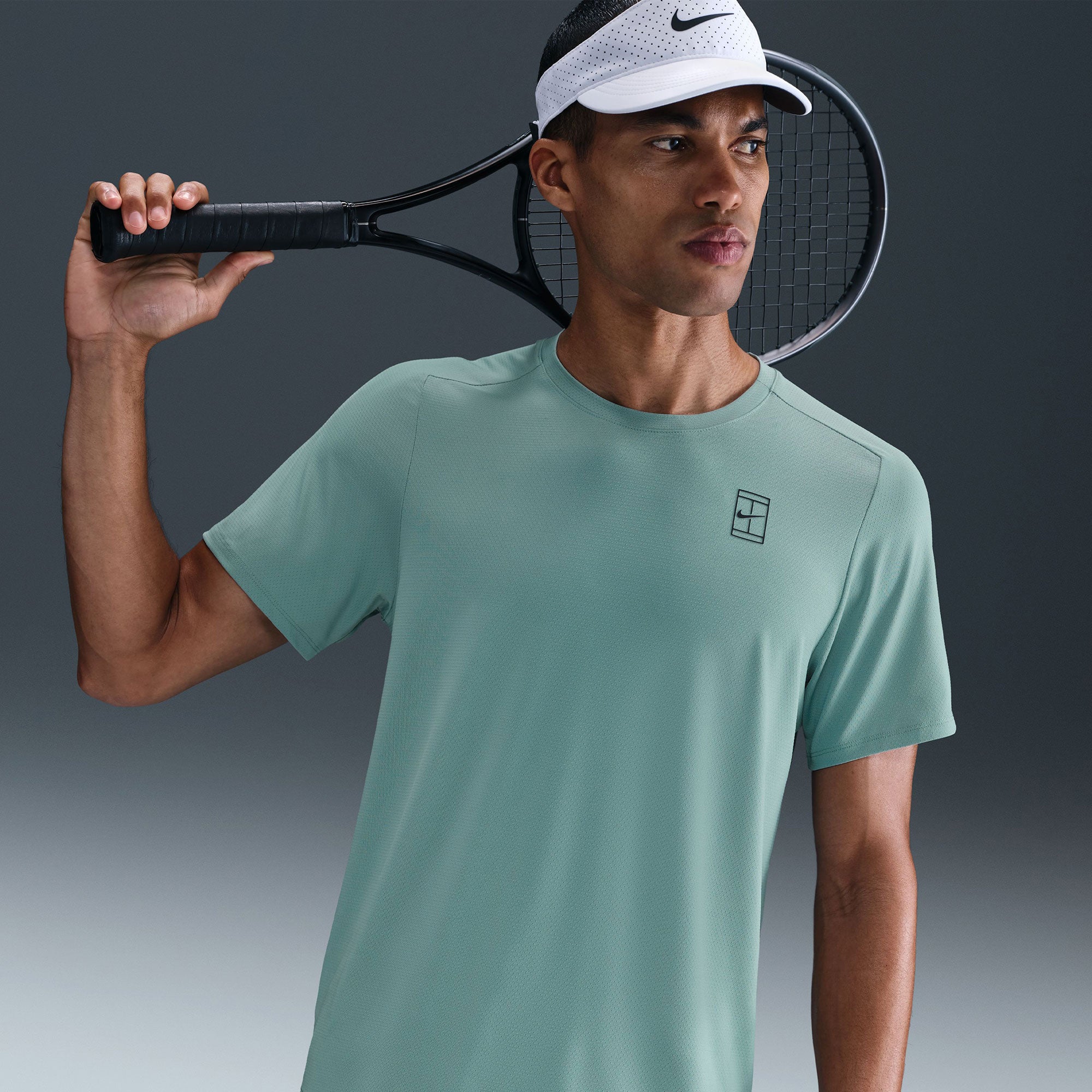 NikeCourt Advantage Men's Dri-FIT Tennis Shirt - Grey (1)