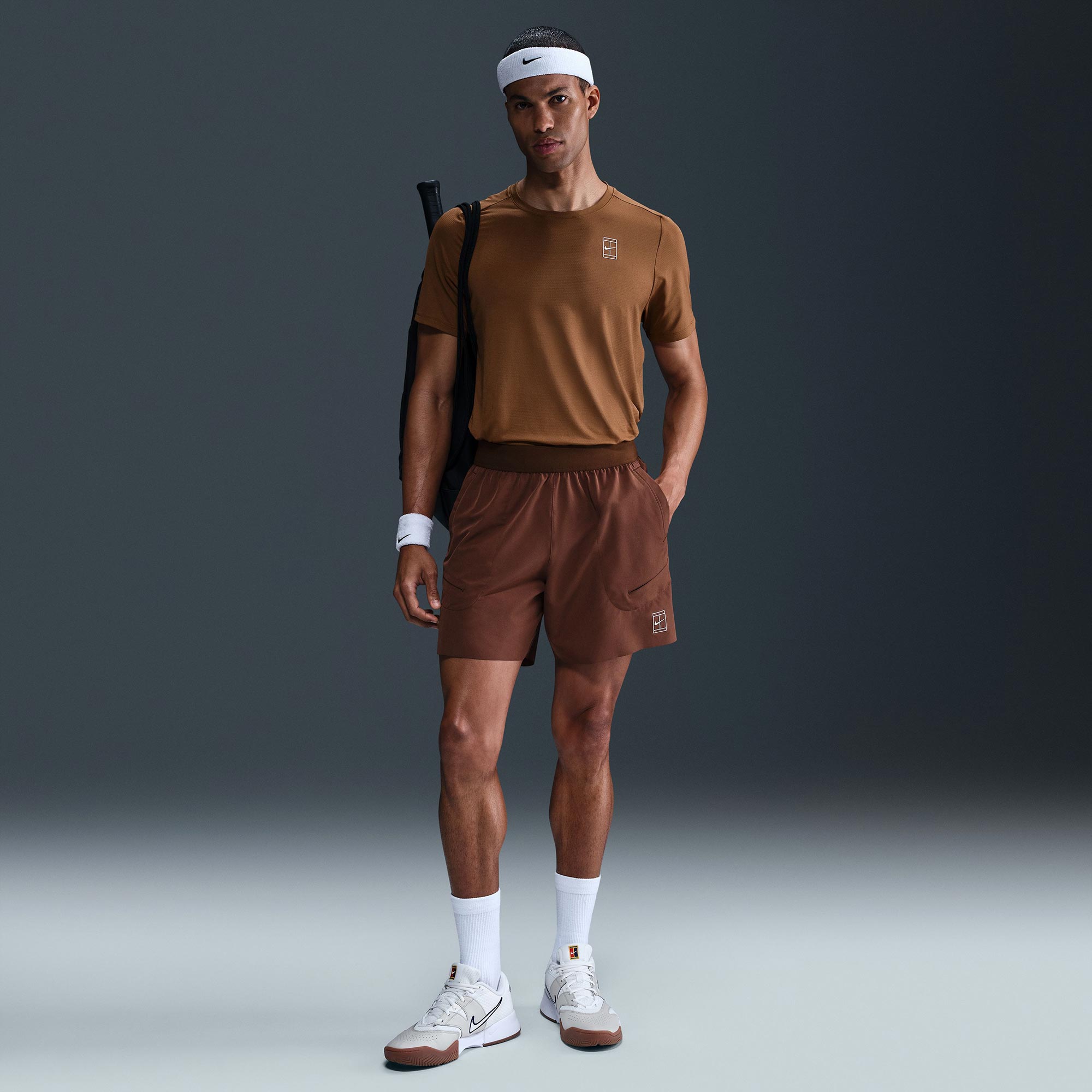 NikeCourt Advantage Men's Dri-FIT Tennis Shirt - Brown (4)