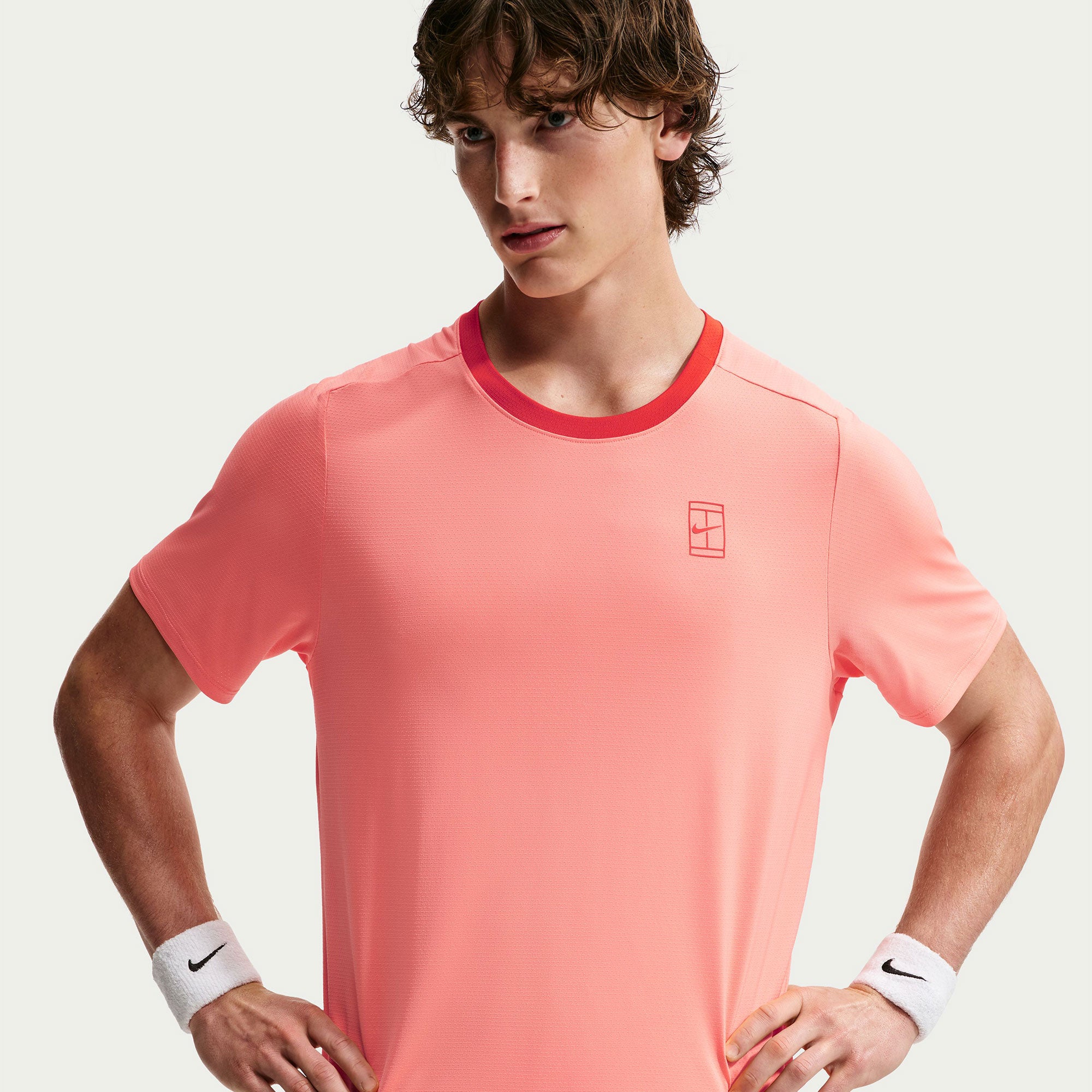 NikeCourt Advantage Men's Dri-FIT Tennis Shirt - Pink (1)