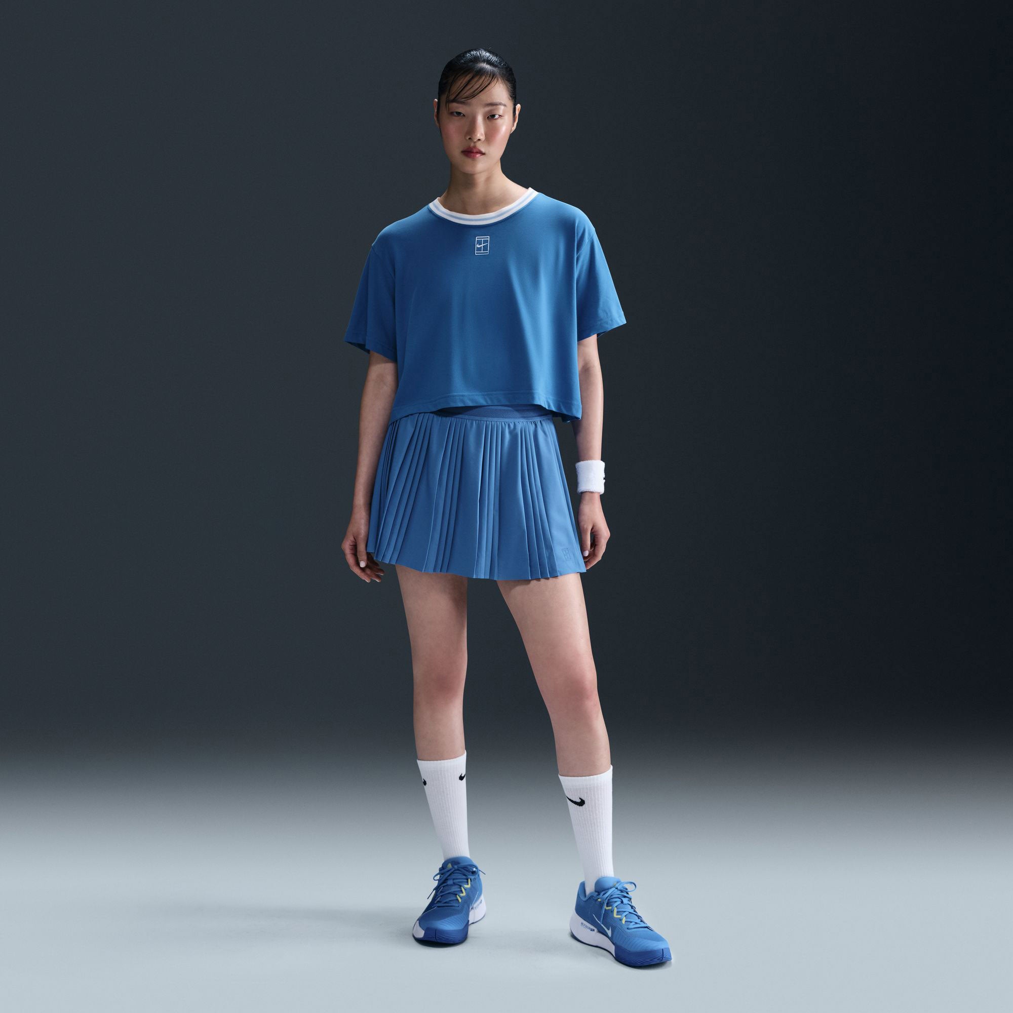 NikeCourt Advantage Women's Dri-FIT High-Waisted Pleated Tennis Skirt - Blue (1)