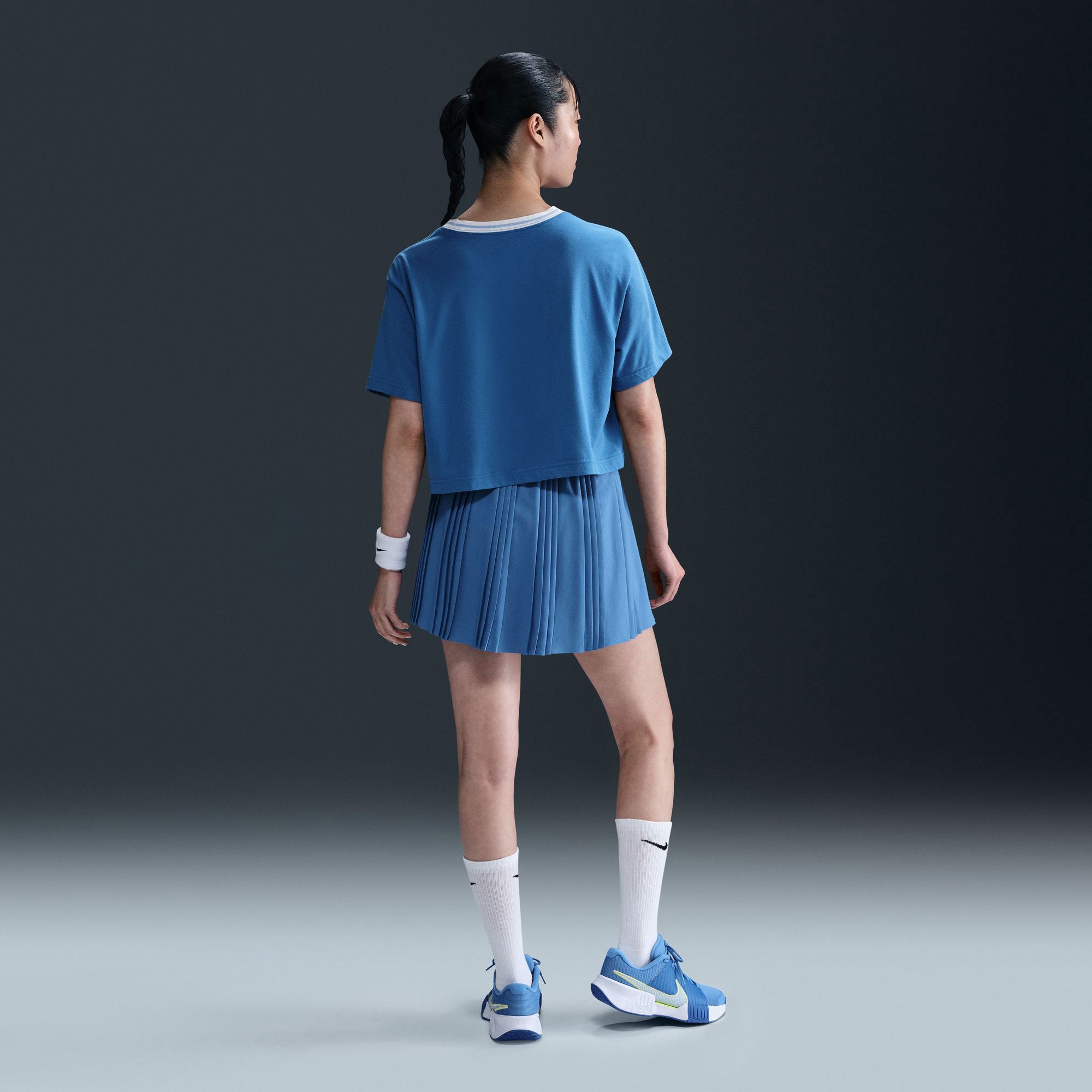NikeCourt Advantage Women's Dri-FIT High-Waisted Pleated Tennis Skirt - Blue (2)