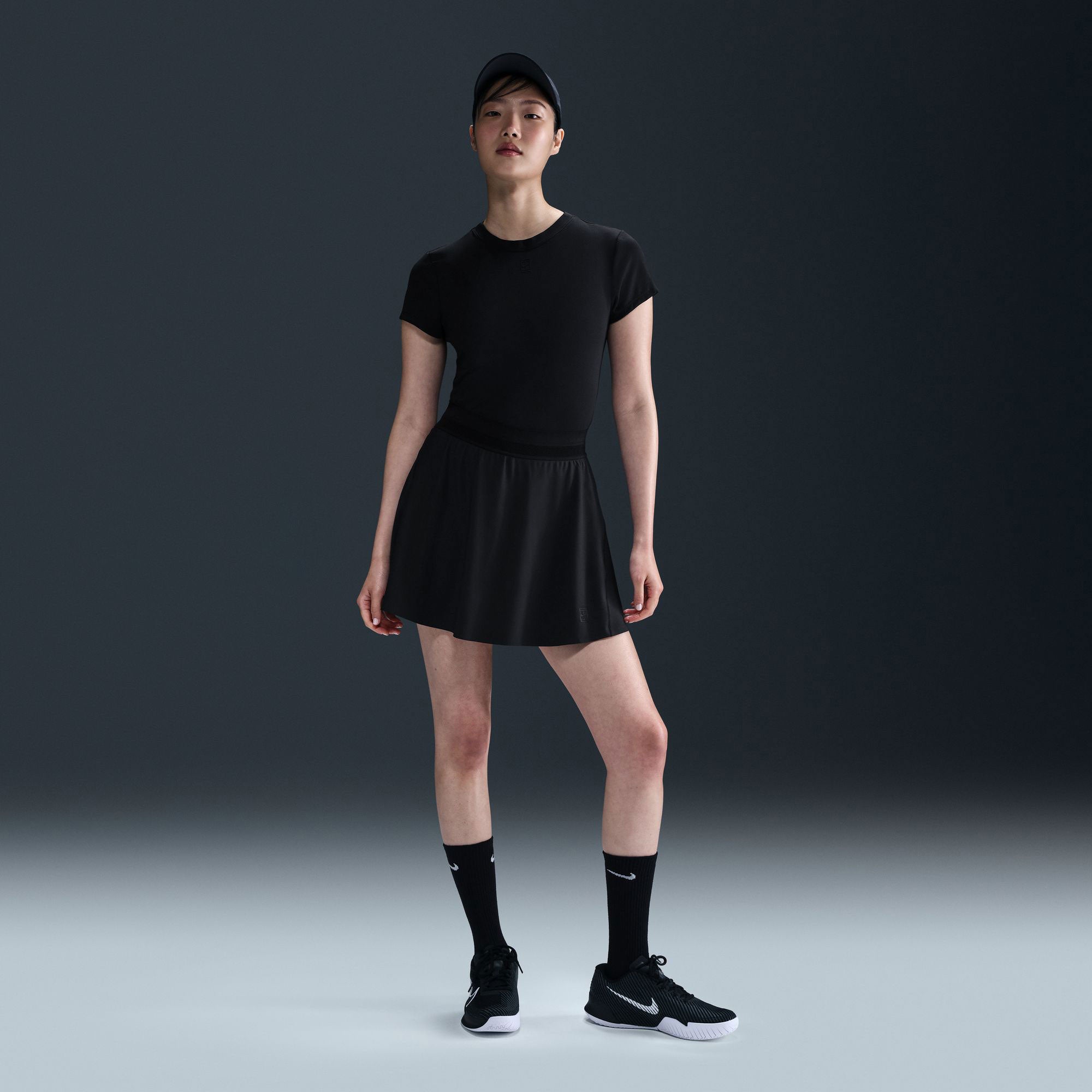 NikeCourt Advantage Women's Dri-FIT High-Waisted Regular Tennis Skirt - Black (1)