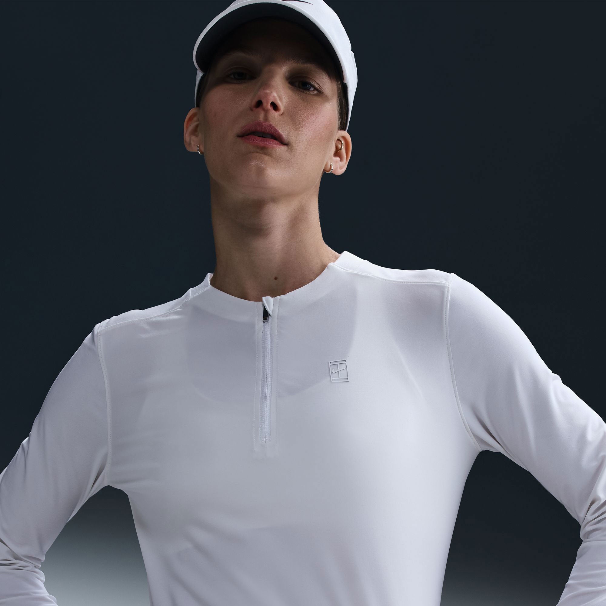 NikeCourt Advantage Women's Dri-FIT Tennis Mid Layer - White (1)