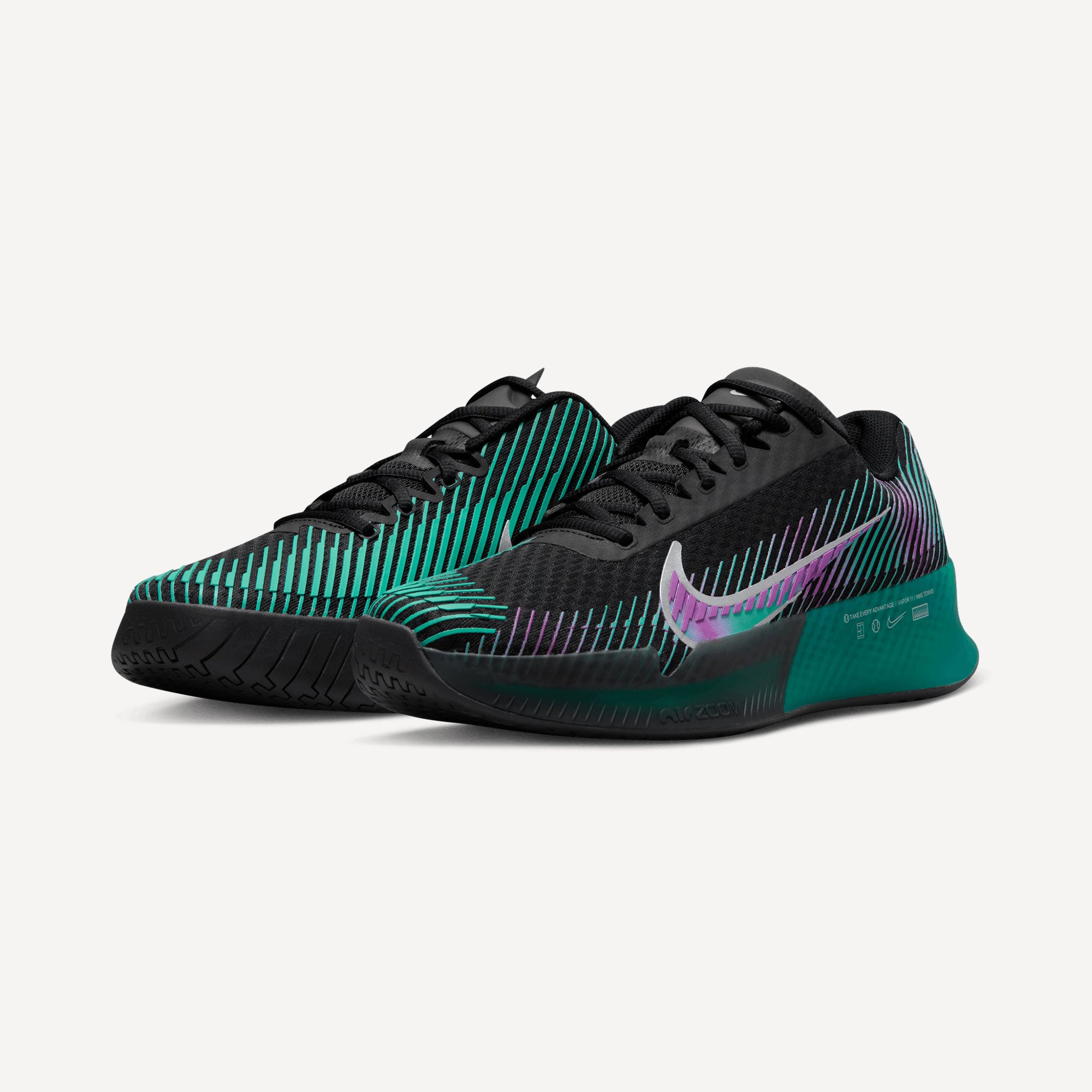 NikeCourt Air Zoom Vapor 11 Premium Men's Hard Court Tennis Shoes Black (4)