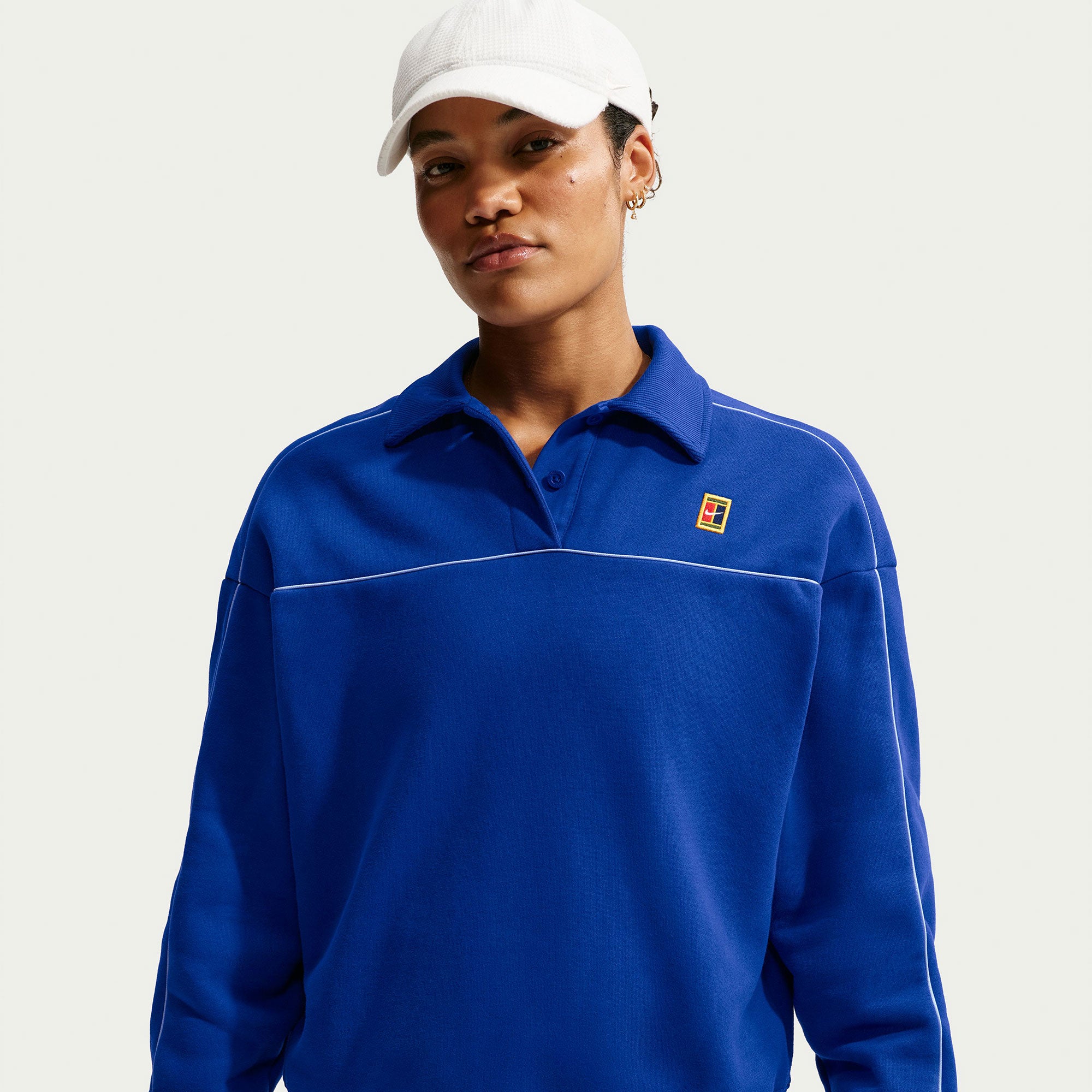 NikeCourt Court Women's Fleece Long-Sleeve Tennis Top - Blue (1)