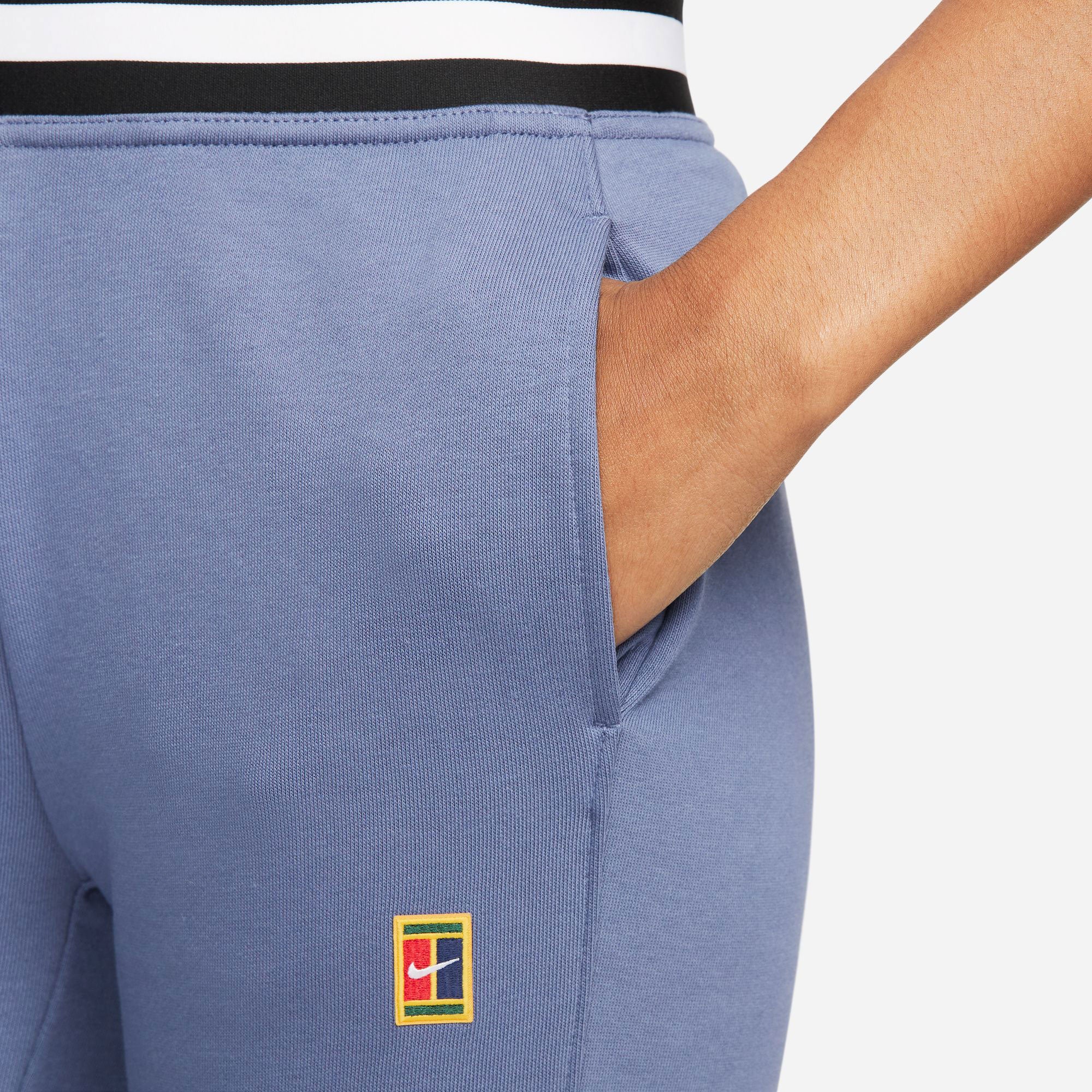 NikeCourt Dri-FIT Heritage Women's Fleece Tennis Pants Blue (3)