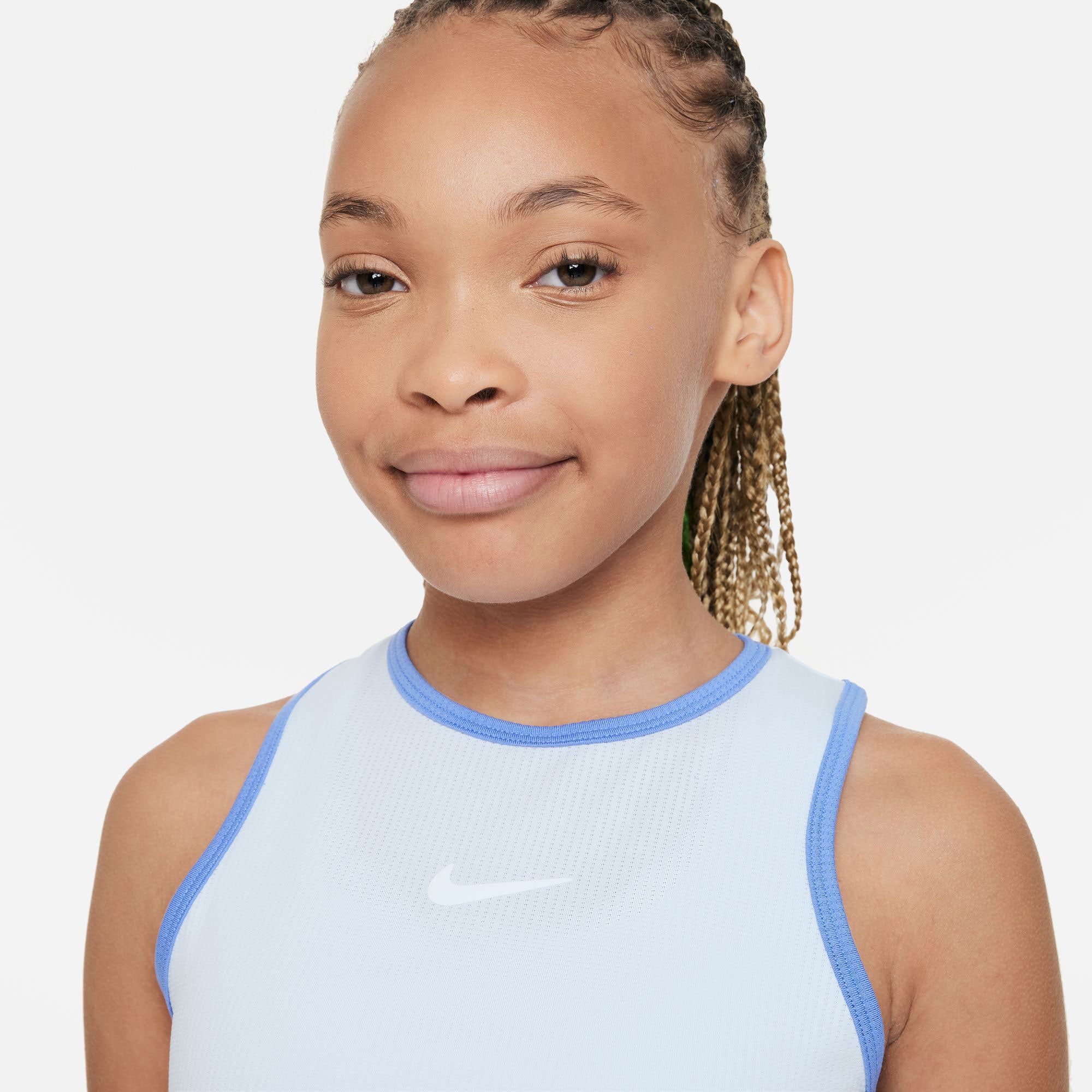 NikeCourt Dri-FIT Victory Girls' Tennis Tank Blue (3)