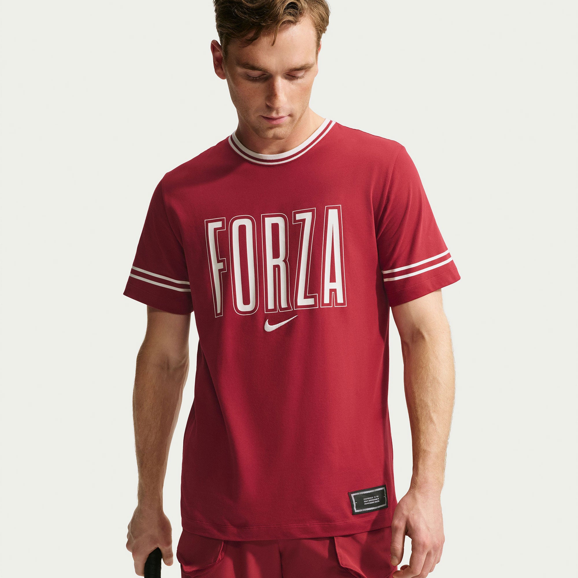 NikeCourt Forza Jannik Sinner Men's Dri-FIT Cotton Tennis T-Shirt - Red (1)