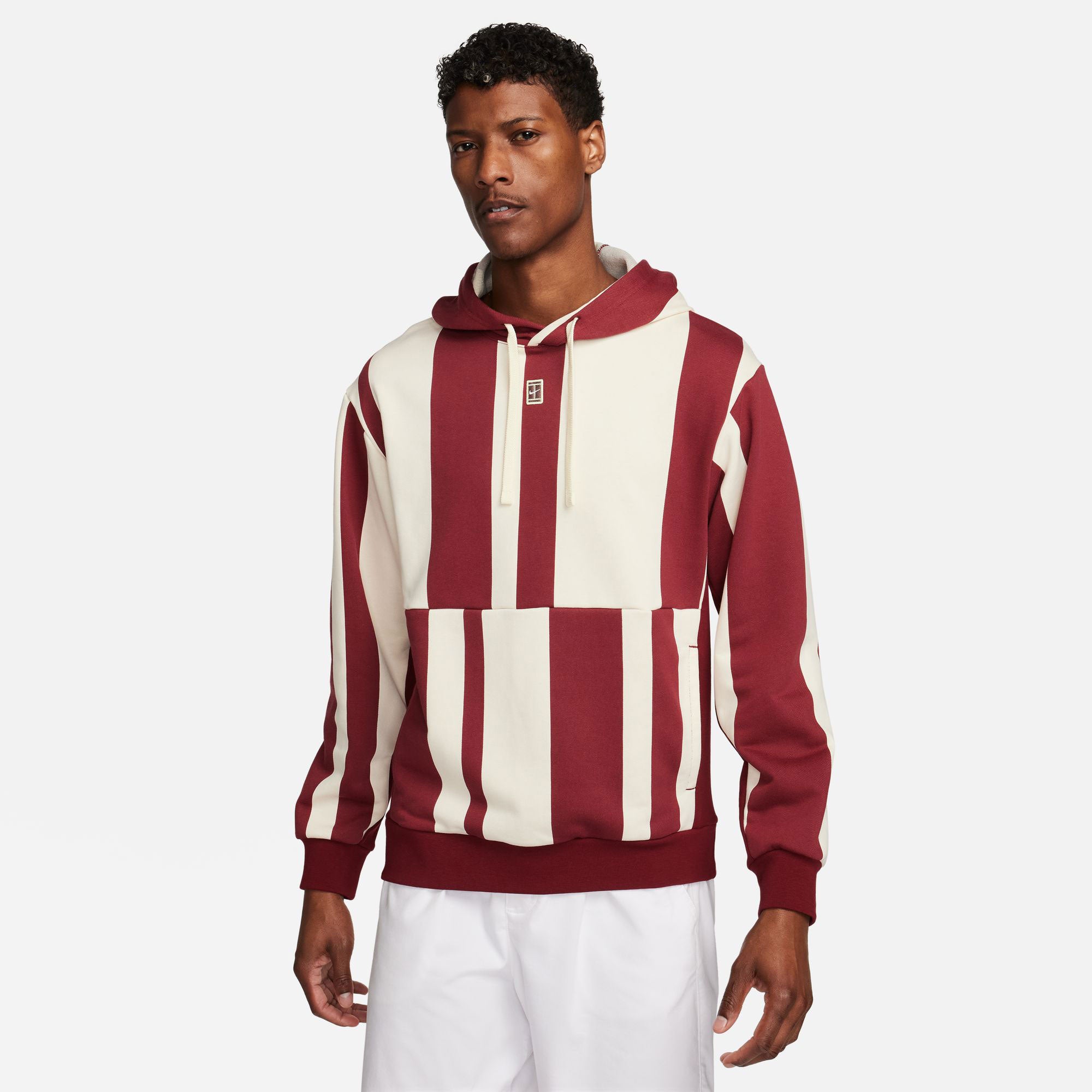 NikeCourt Heritage Men's Dri-FIT Fleece Printed Tennis Hoodie - Red (1)