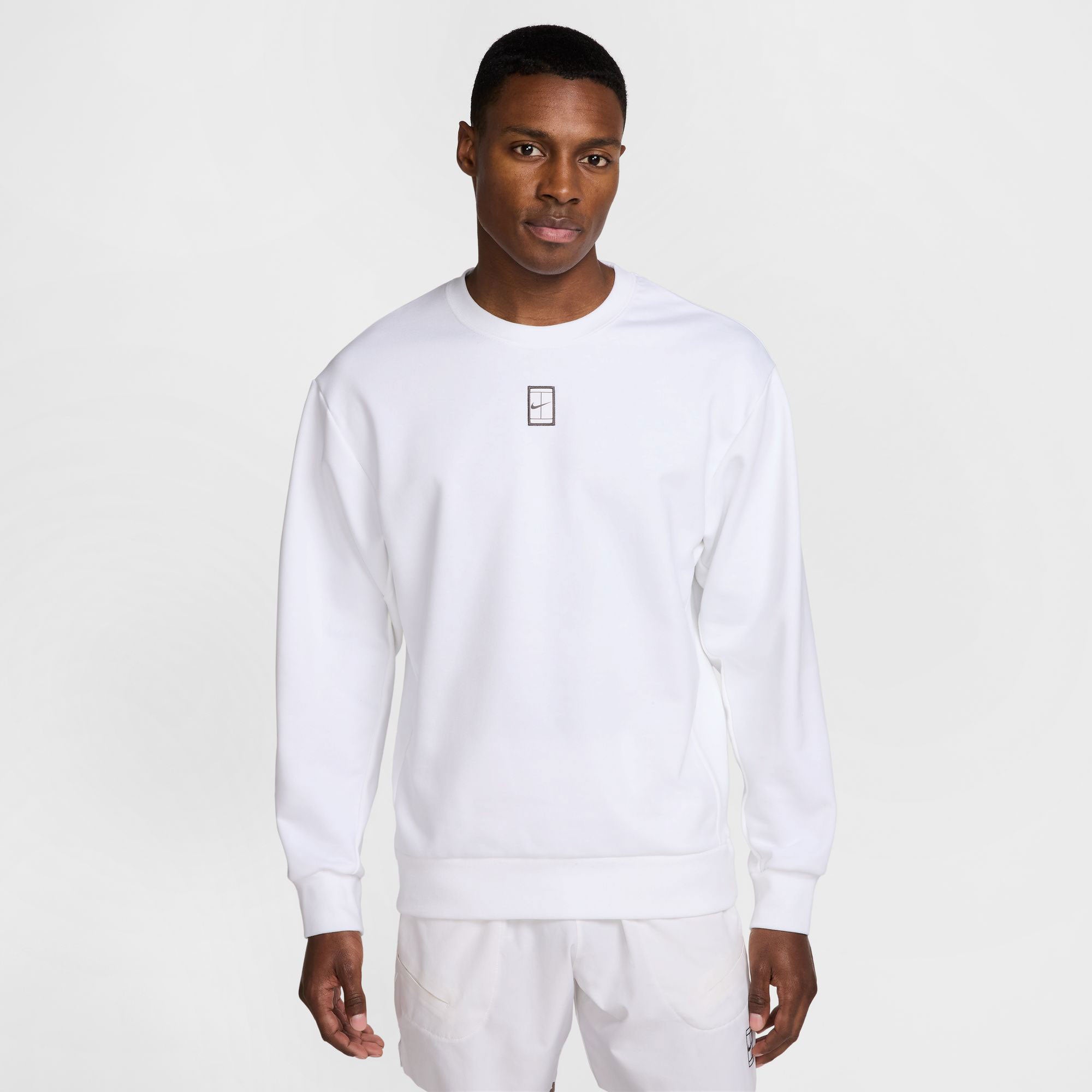 NikeCourt Heritage Men's Dri-FIT Fleece Tennis Sweater - White (1)