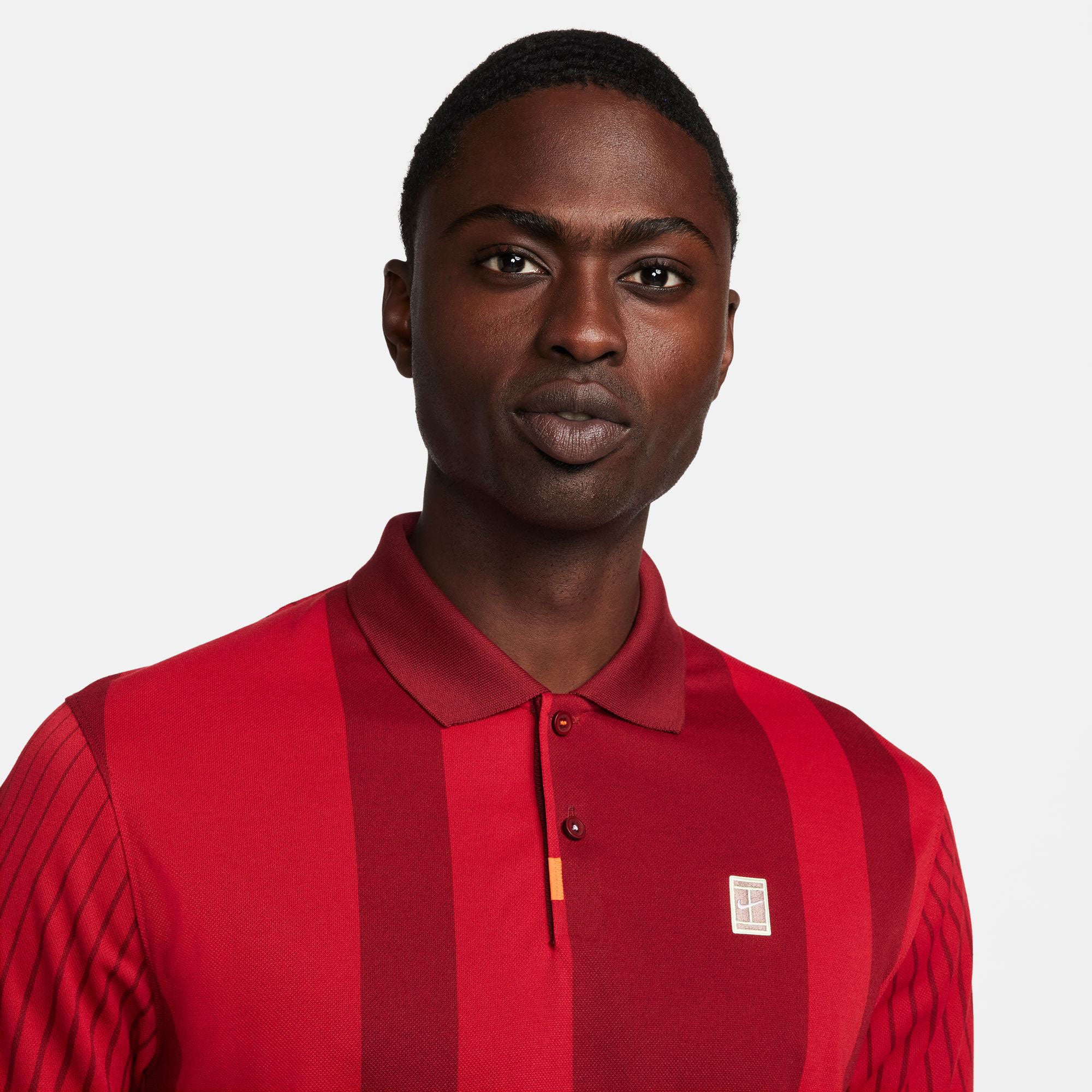 NikeCourt Heritage Men's Dri-FIT Printed Tennis Polo - Red (3)