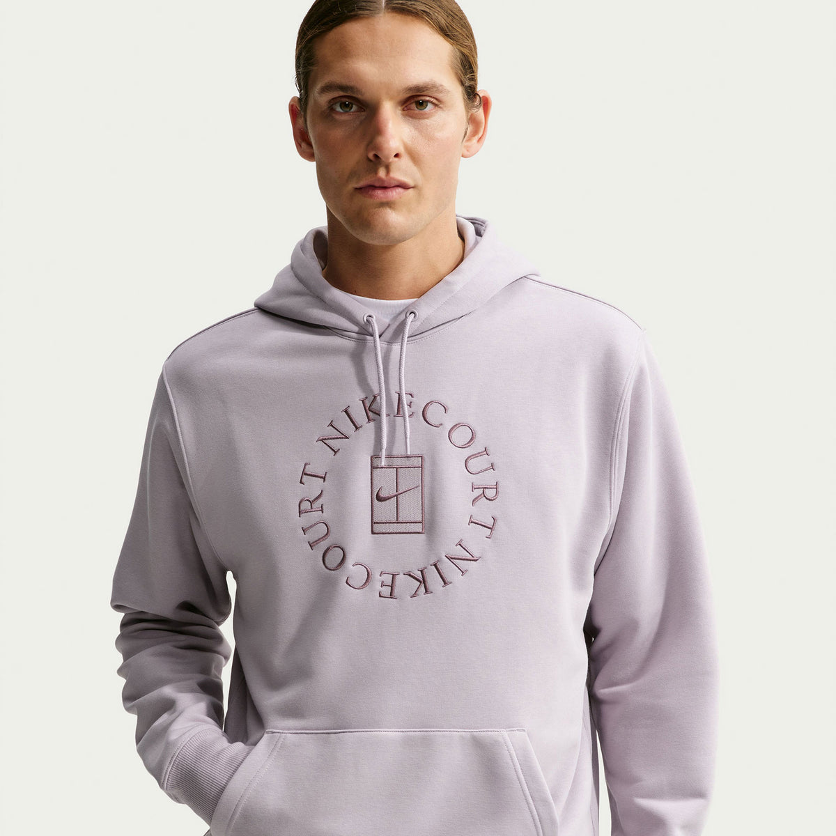 NikeCourt Heritage Men's Fleece Tennis Hoodie - Grey (1)
