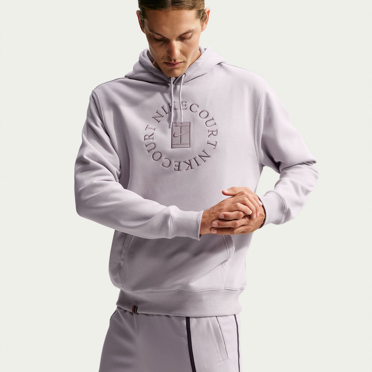 NikeCourt Heritage Men's Fleece Tennis Hoodie - Grey (3)