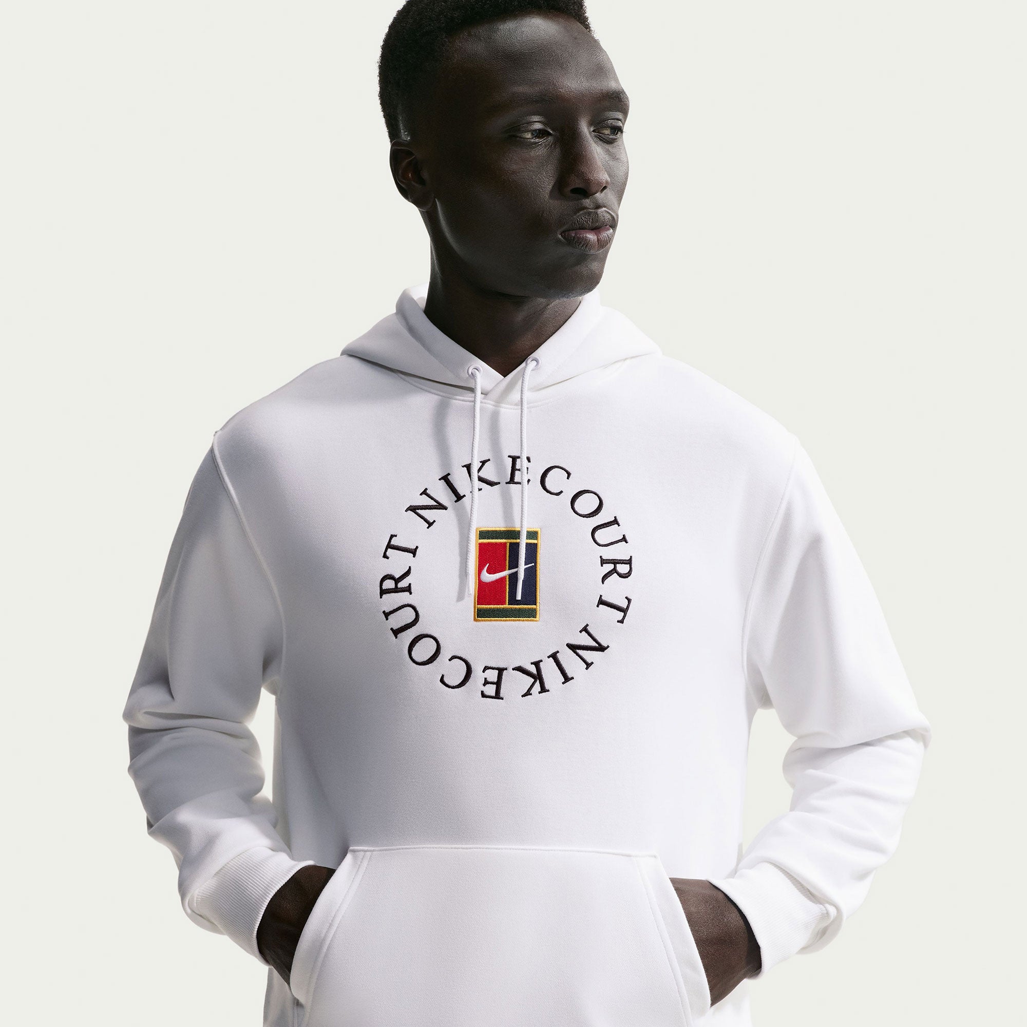 NikeCourt Heritage Men's Fleece Tennis Hoodie - White (1)