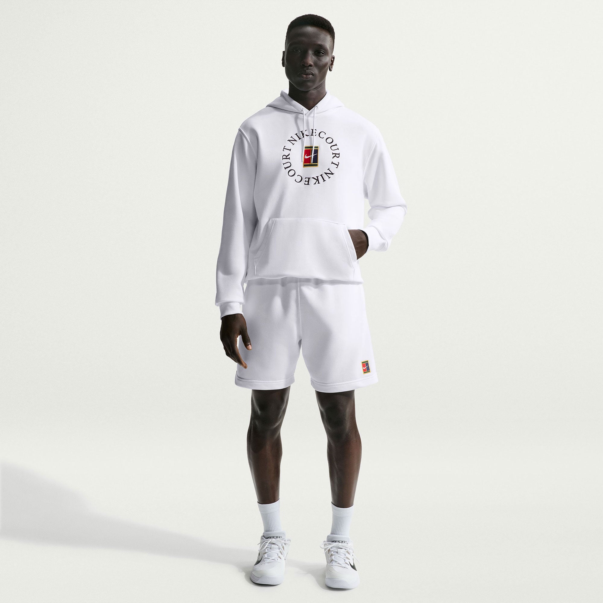 NikeCourt Heritage Men's Fleece Tennis Hoodie - White (4)