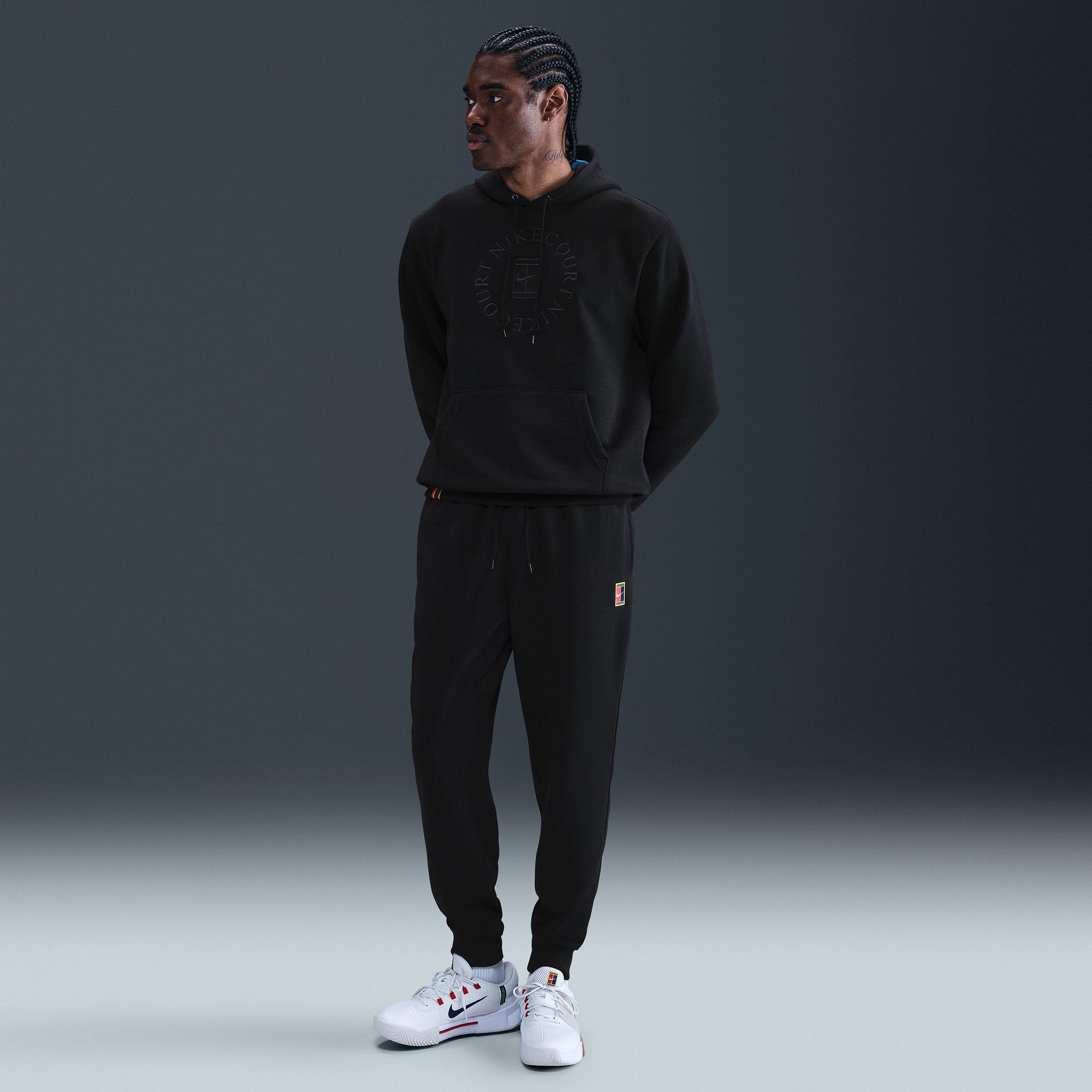 NikeCourt Heritage Men's Fleece Tennis Pants - Black (1)