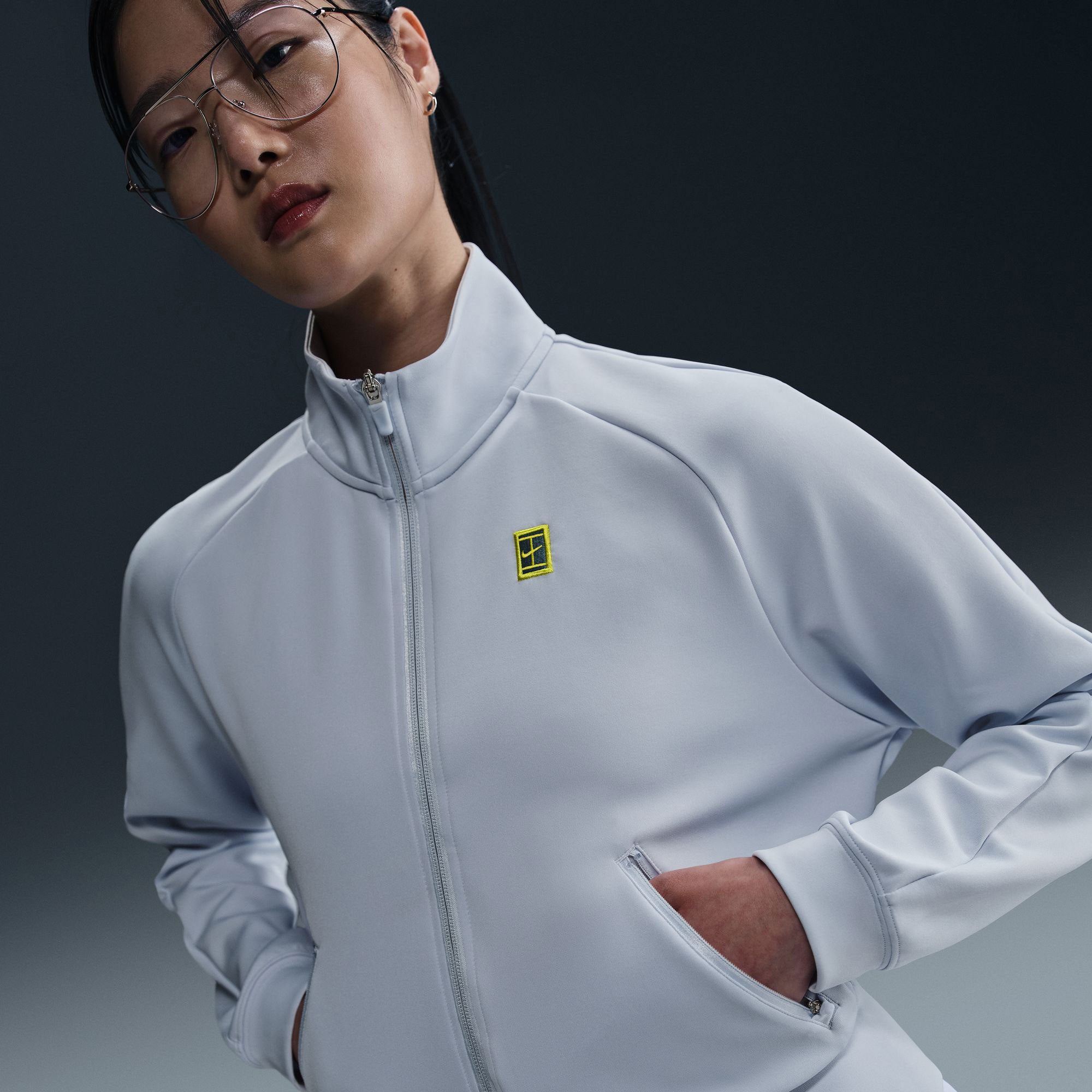 NikeCourt Heritage Women's Dri-FIT Full-Zip Tennis Jacket - Grey (1)