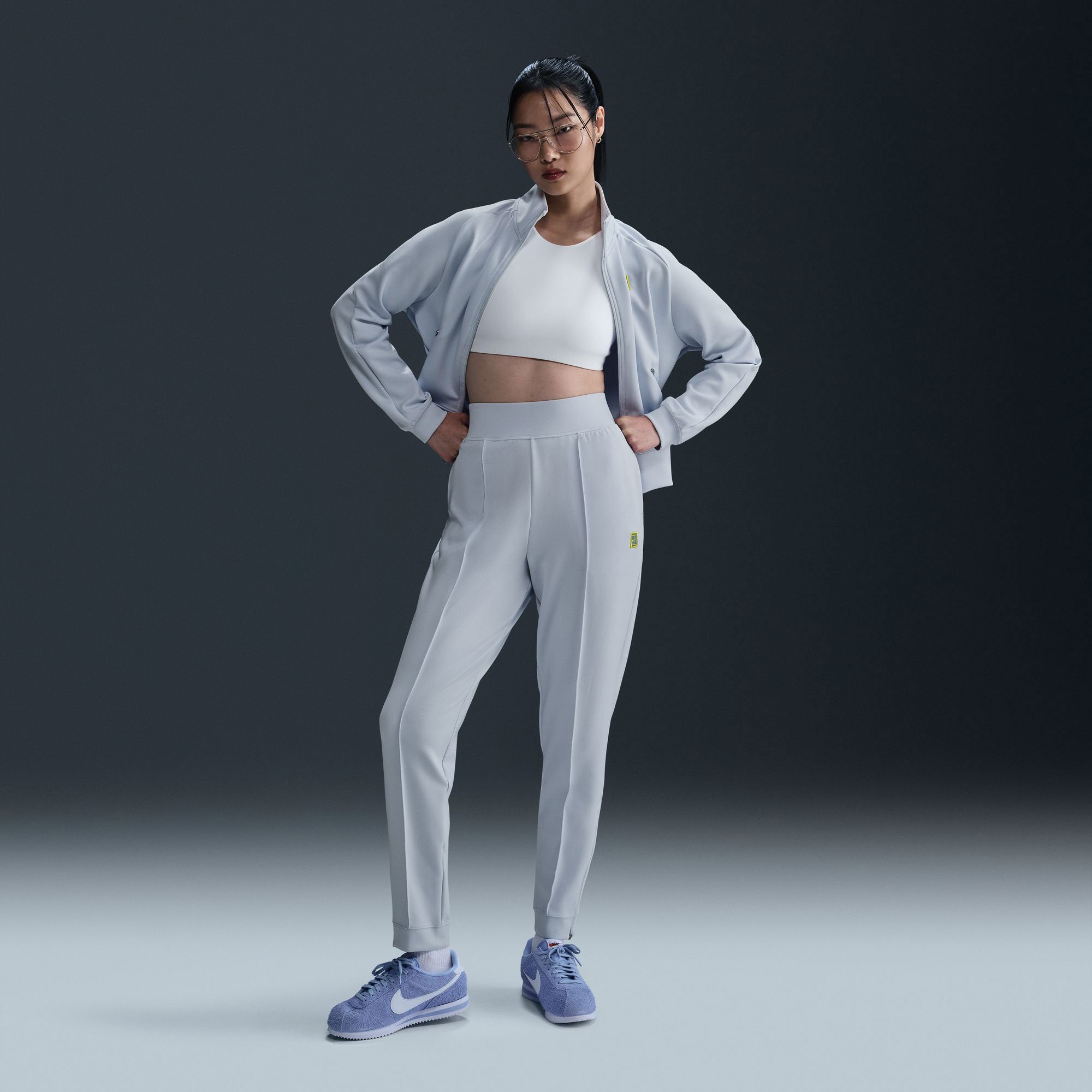 NikeCourt Heritage Women's Dri-FIT Knit Tennis Pants - Grey (1)