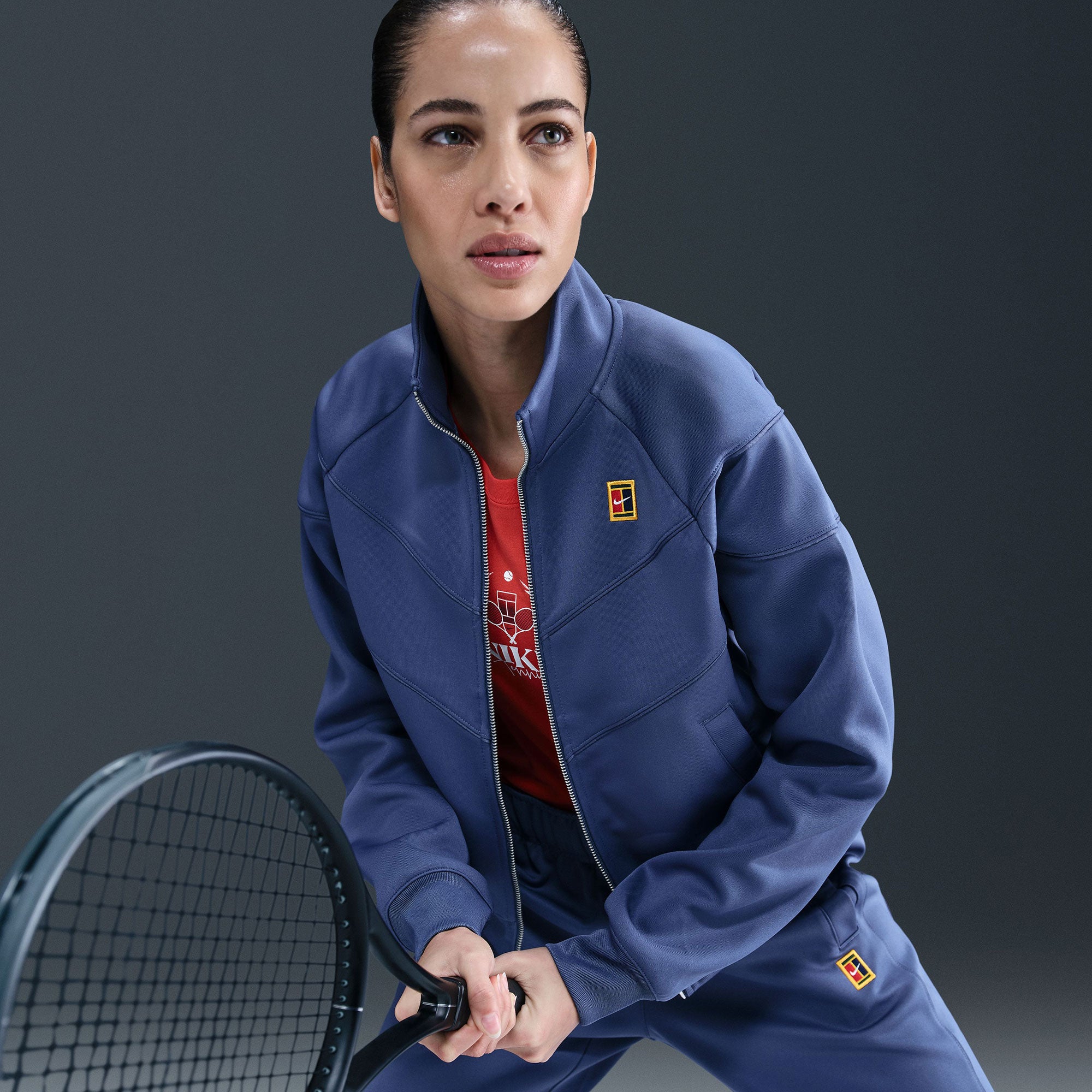 NikeCourt Heritage Women's Poly Knit Tennis Jacket - Blue (3)