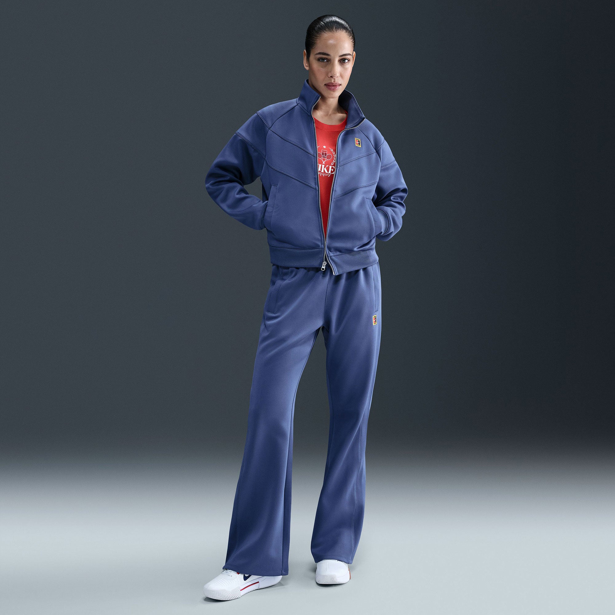 NikeCourt Heritage Women's Poly Knit Tennis Jacket - Blue (4)