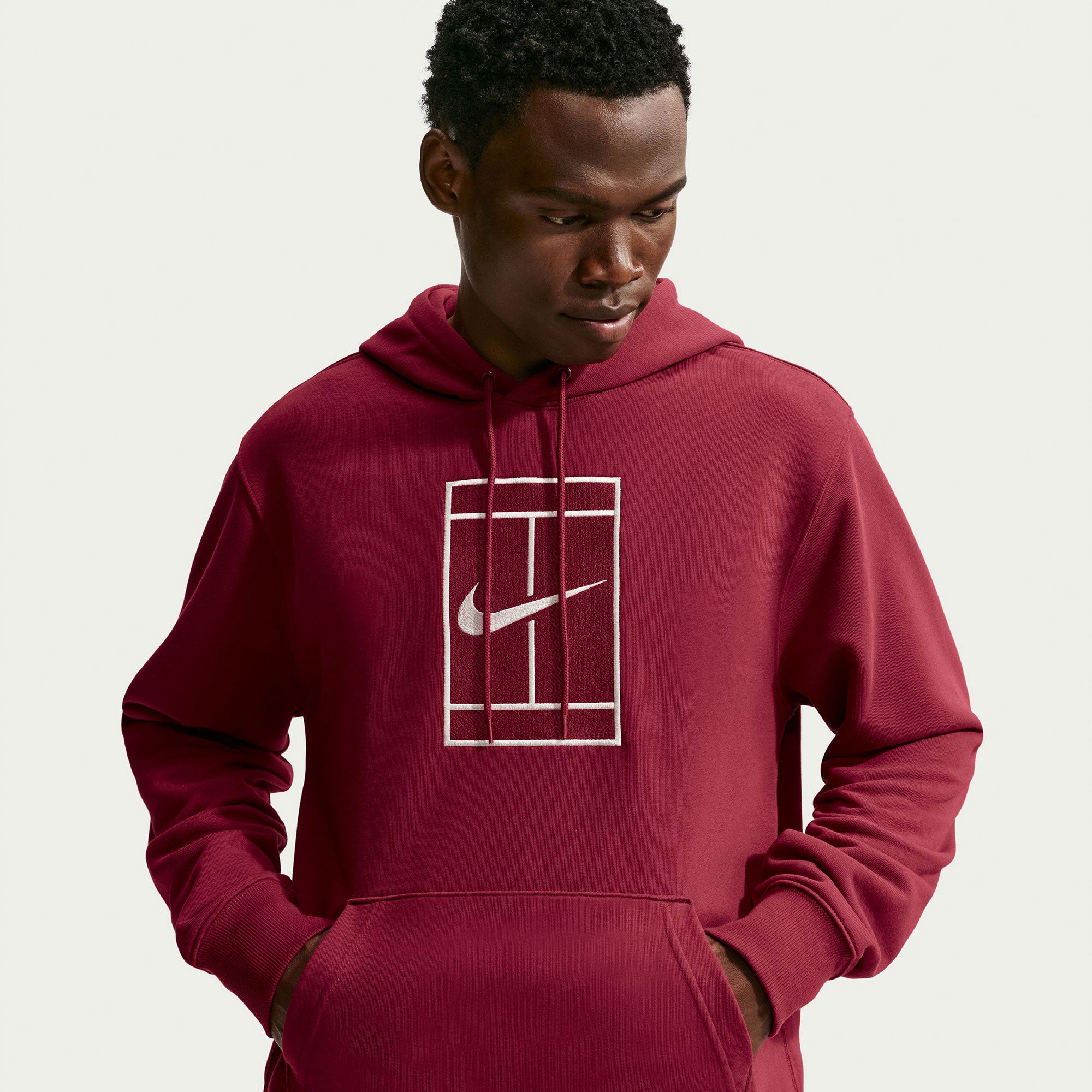NikeCourt Slam Men's Dri-FIT Fleece Tennis Hoodie - Red (1)