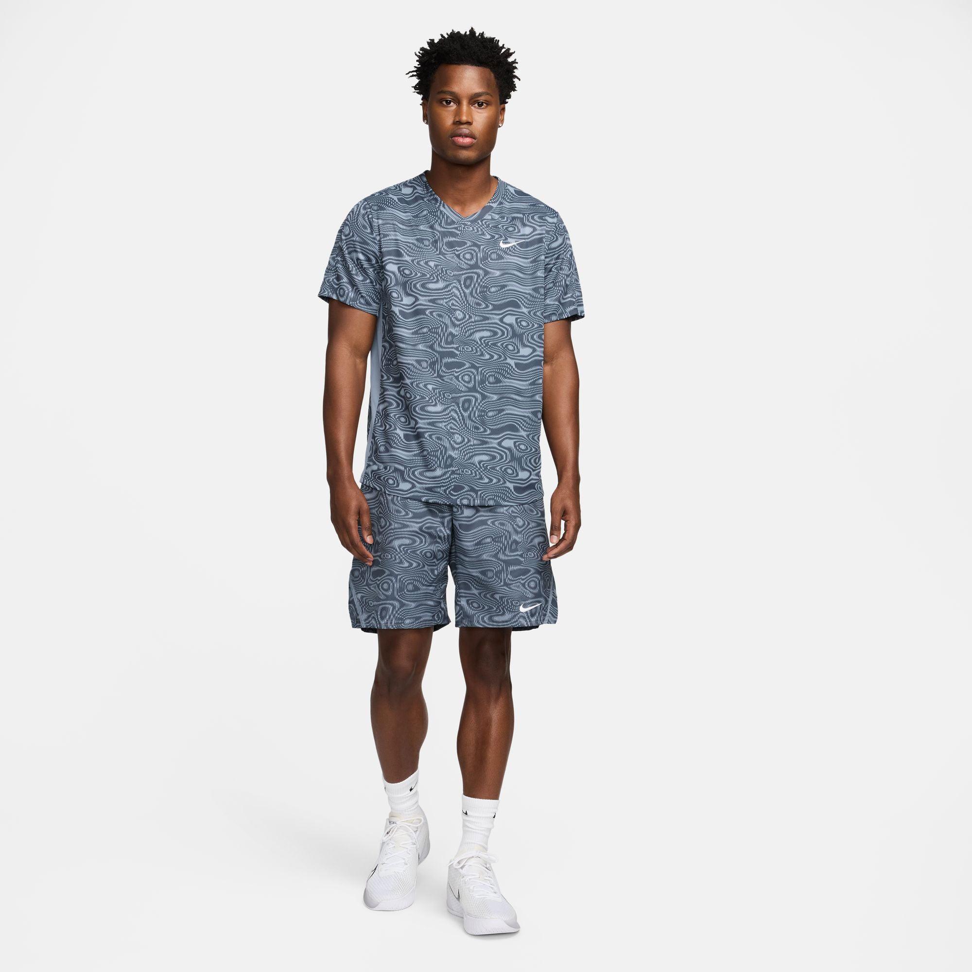 NikeCourt Victory Men's Dri-FIT Printed Tennis Shirt - Blue (6)