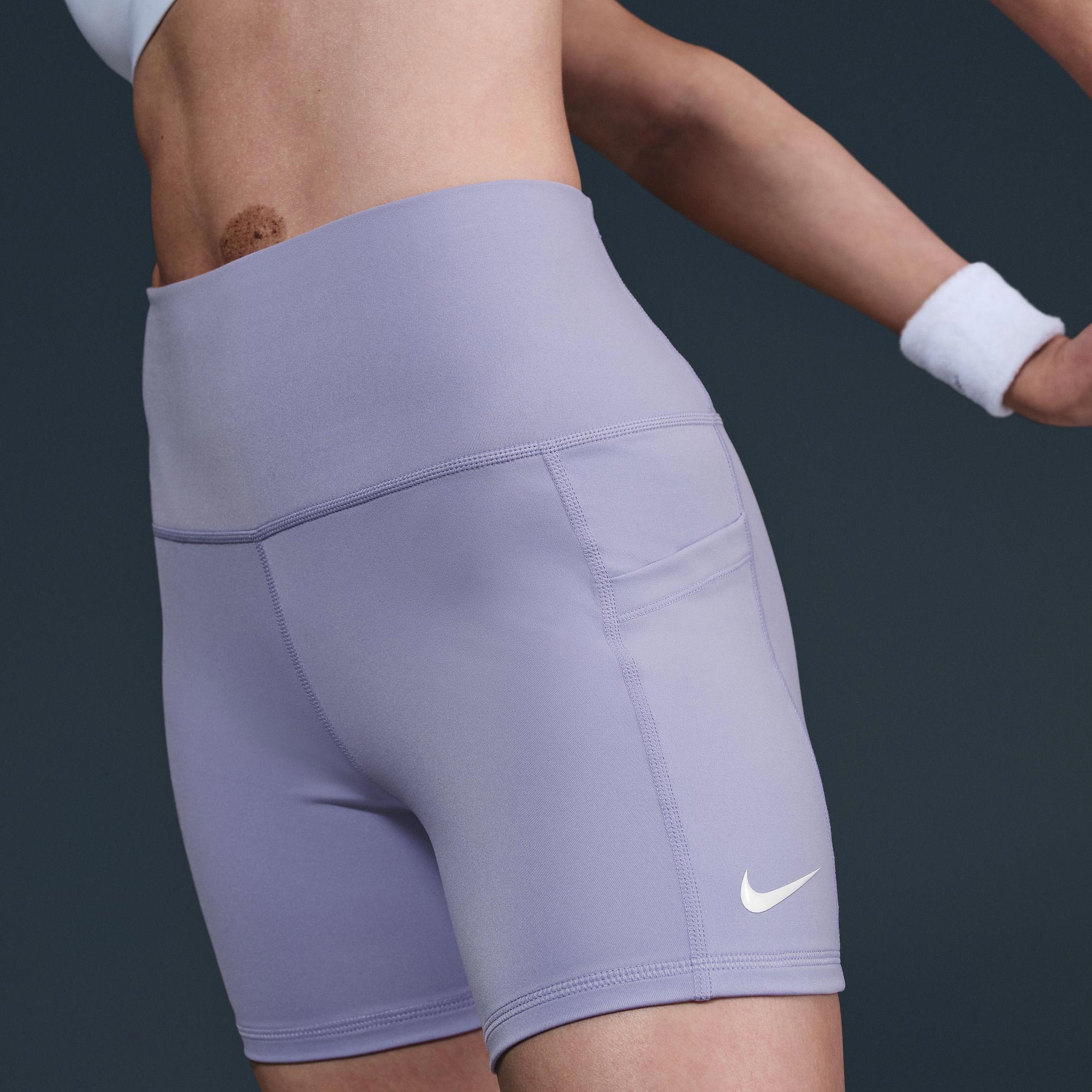 NikeCourt Women's Dri-FIT High-Waisted Tennis Shorts - Purple (4)