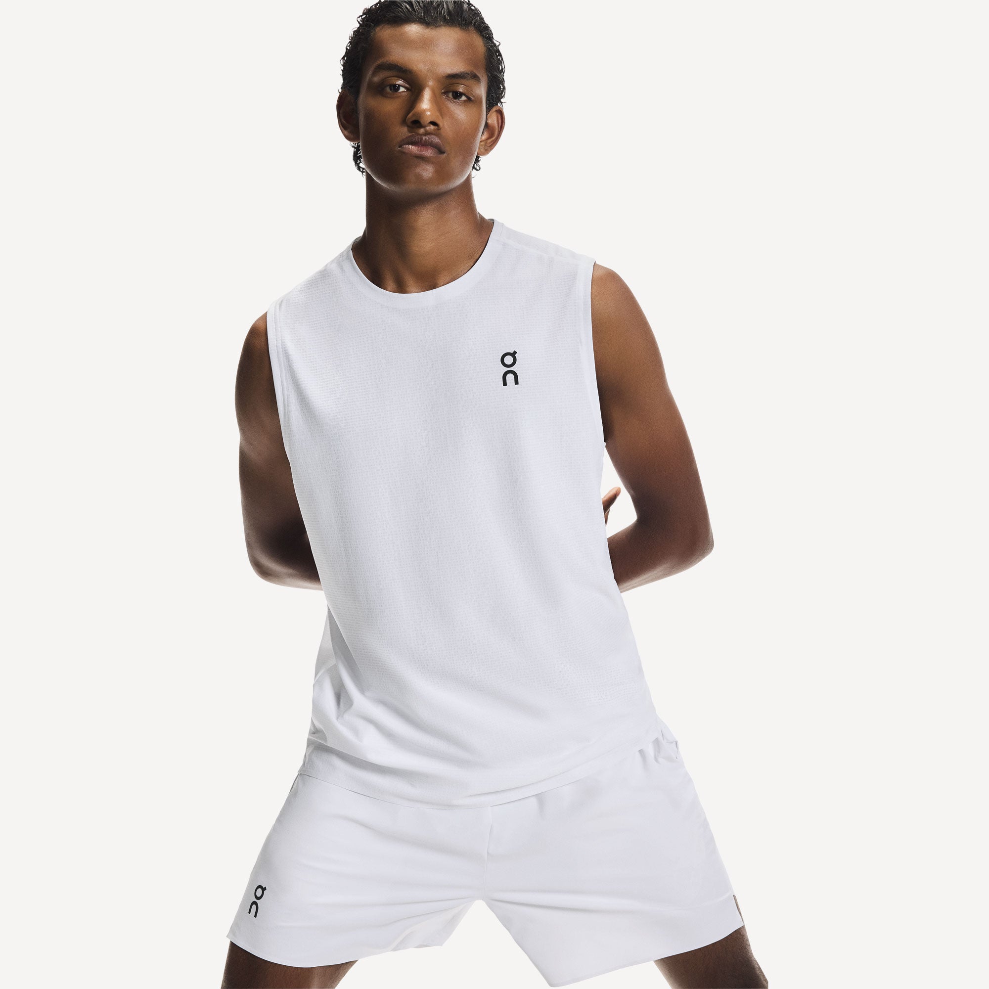 On Court Men's Tennis Tank - White (1)