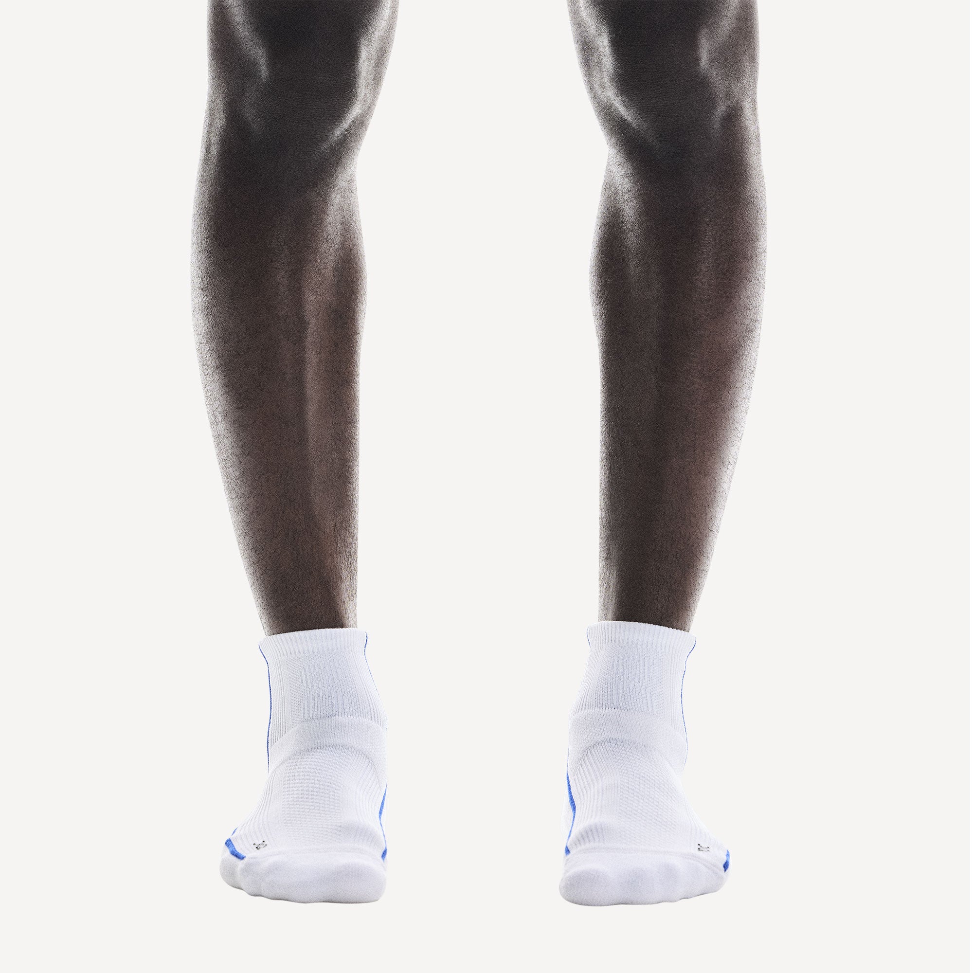On Court Mid Tennis Socks - White/Blue (2)