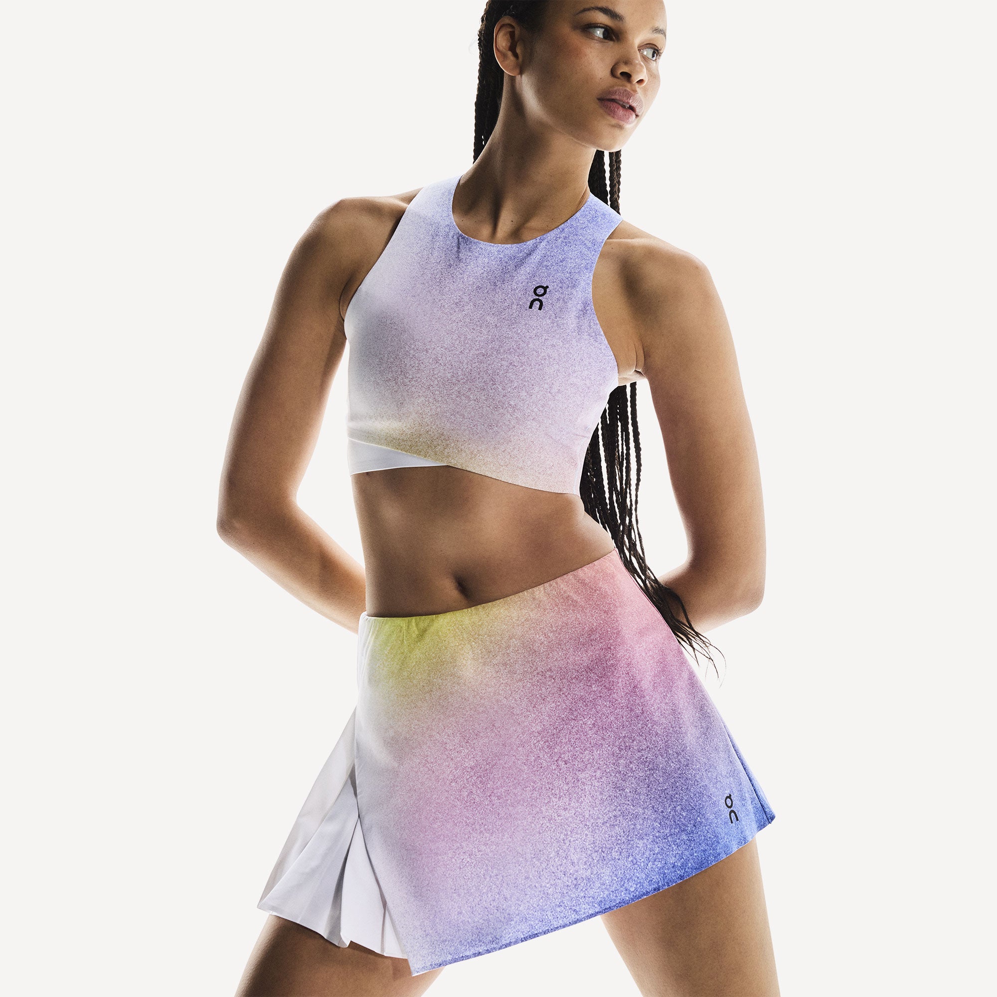 On Court Women's Side Pleat Tennis Skirt - White (3)