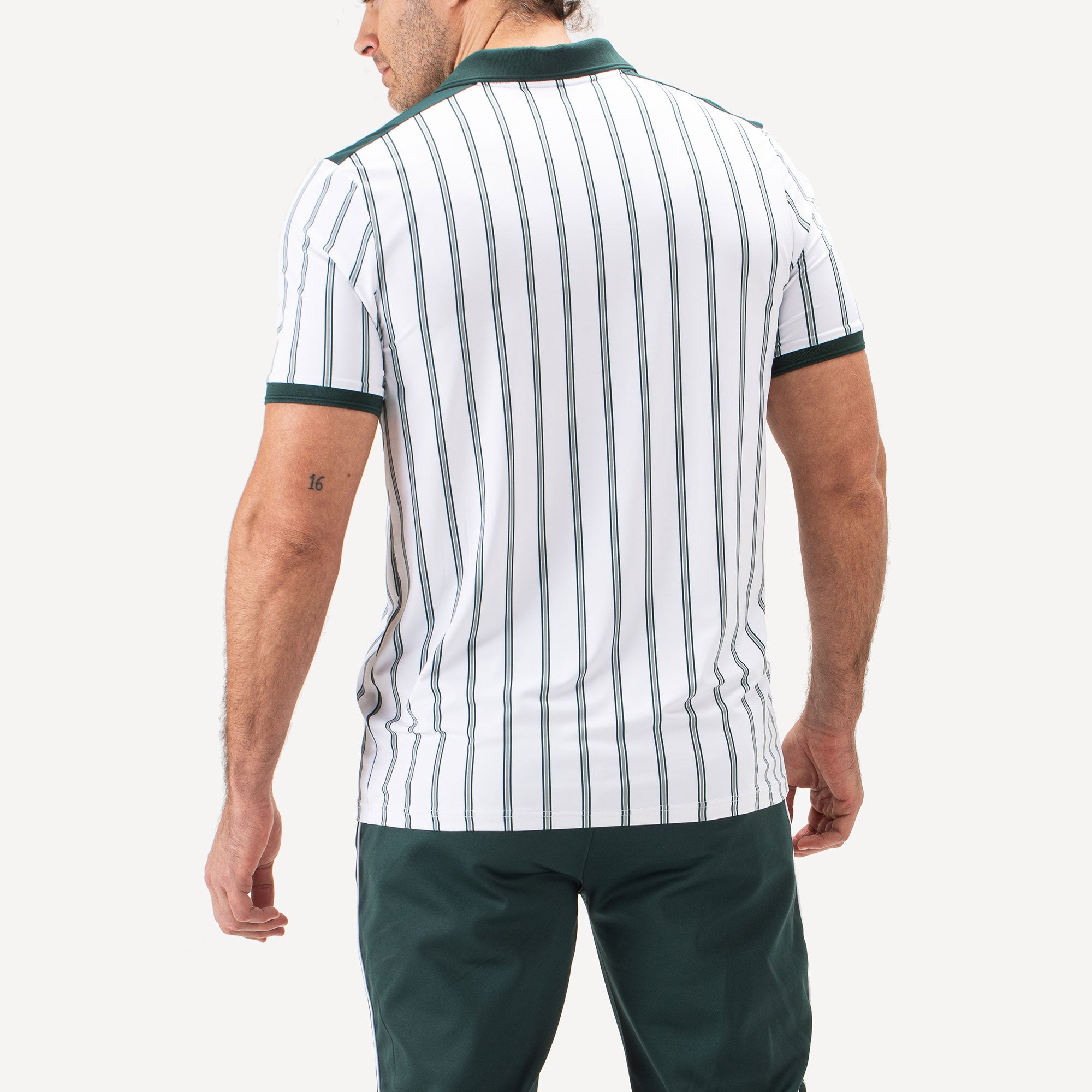 Sjeng Sports Blade Men's Tennis Polo - Green Stripes (2)