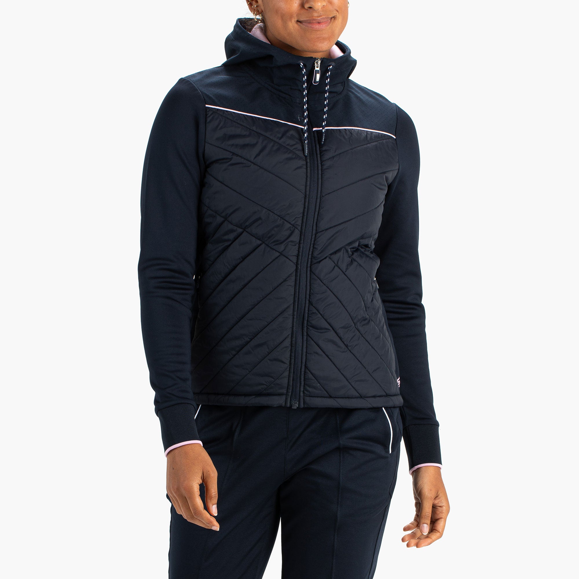 Sjeng Sports Fara Women's Hooded Tennis Jacket Dark Blue (1)