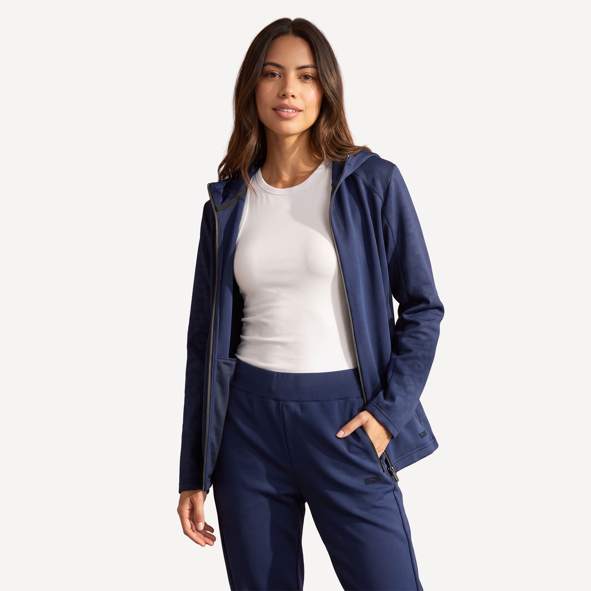 Sjeng Sports Rydelle Women's Hooded Tennis Jacket - Blue (1)