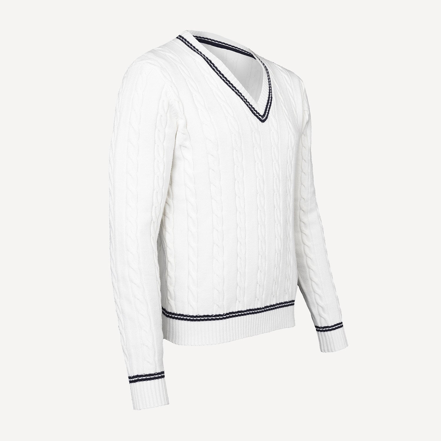 The Indian Maharadja Cable Knit Tennis Sweater (Unisex) - White (2)
