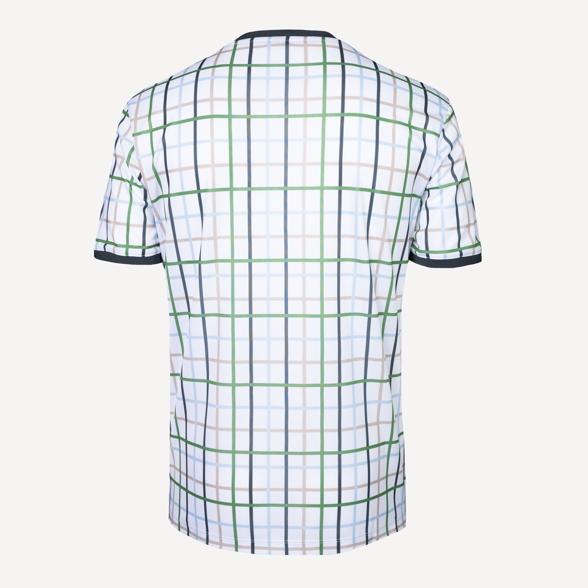 The Indian Maharadja Men's Checked Pique Tennis Shirt - White (3)