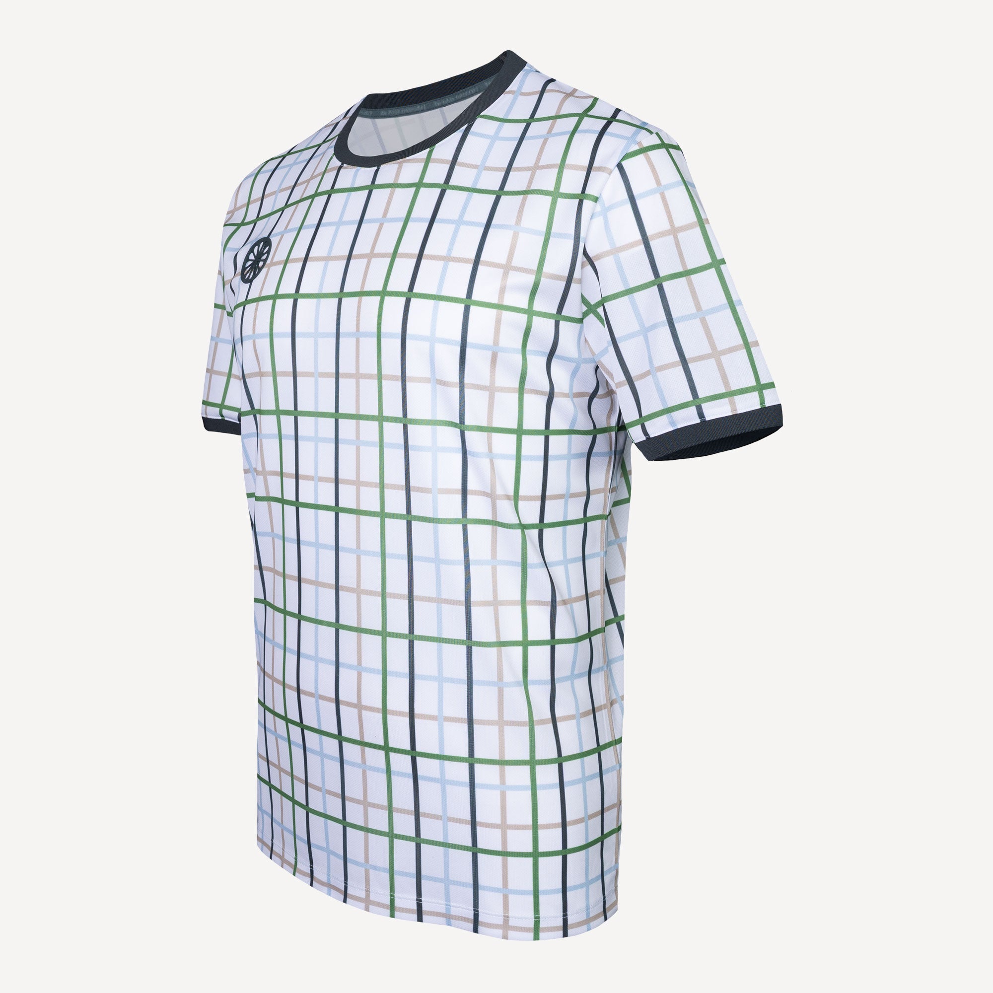 The Indian Maharadja Men's Checked Pique Tennis Shirt - White (4)