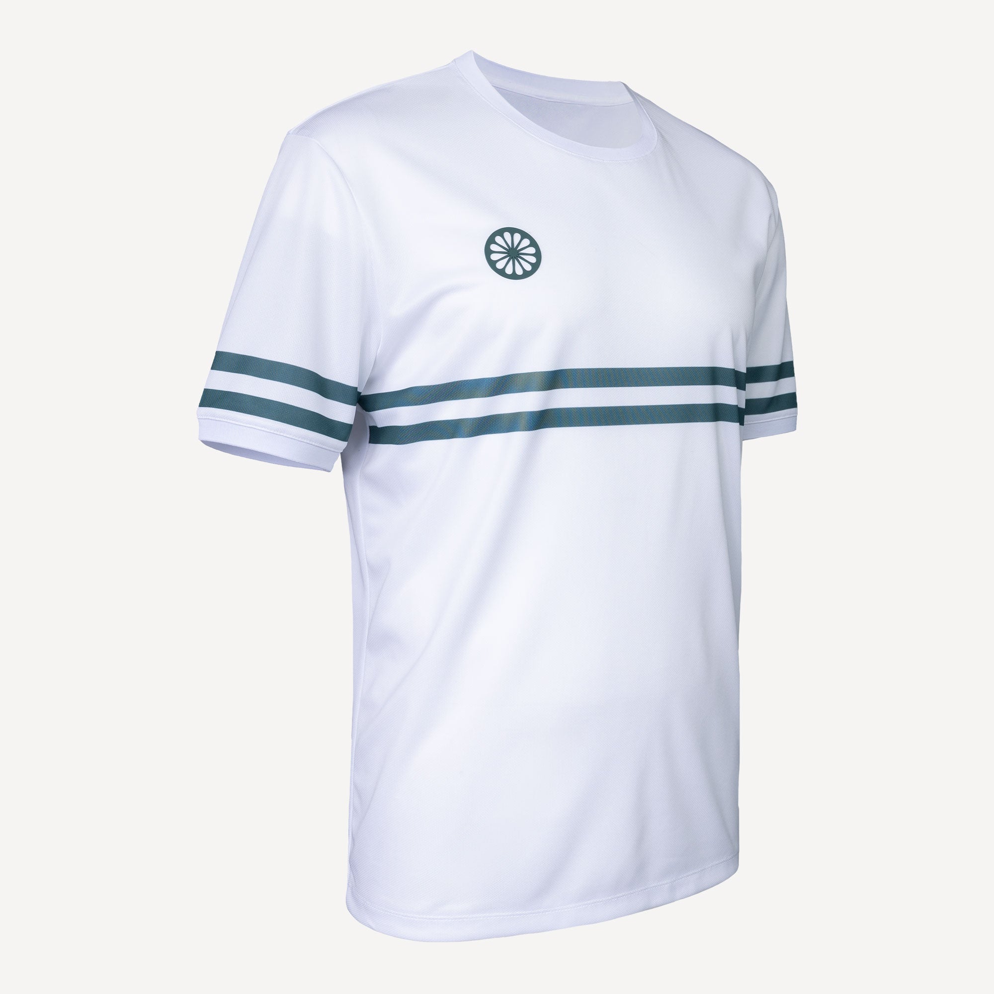 The Indian Maharadja Men's Pique Striped Tennis Shirt - White/Green (2)