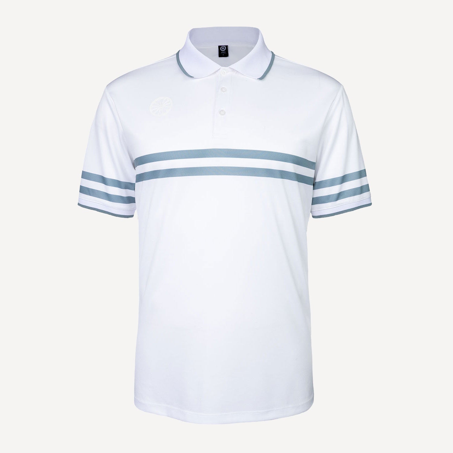 The Indian Maharadja Men's Printed Stripe Tennis Polo - Bright White (3)