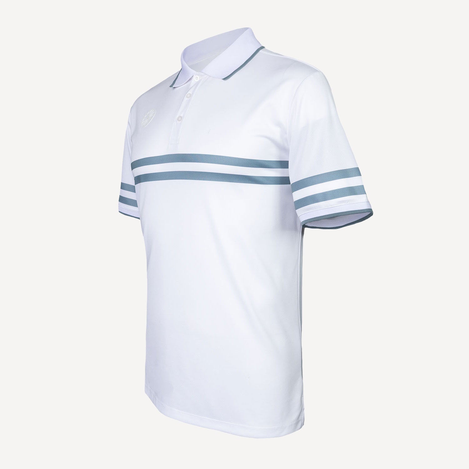 The Indian Maharadja Men's Printed Stripe Tennis Polo - Bright White (6)
