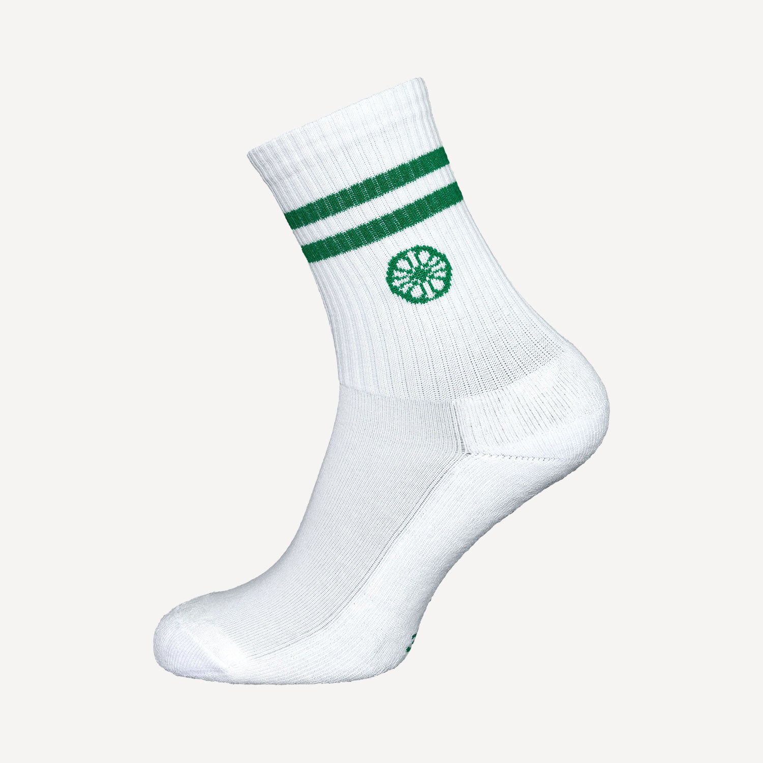 The Indian Maharadja Striped Tennis Crew Socks - Lush Green (1)