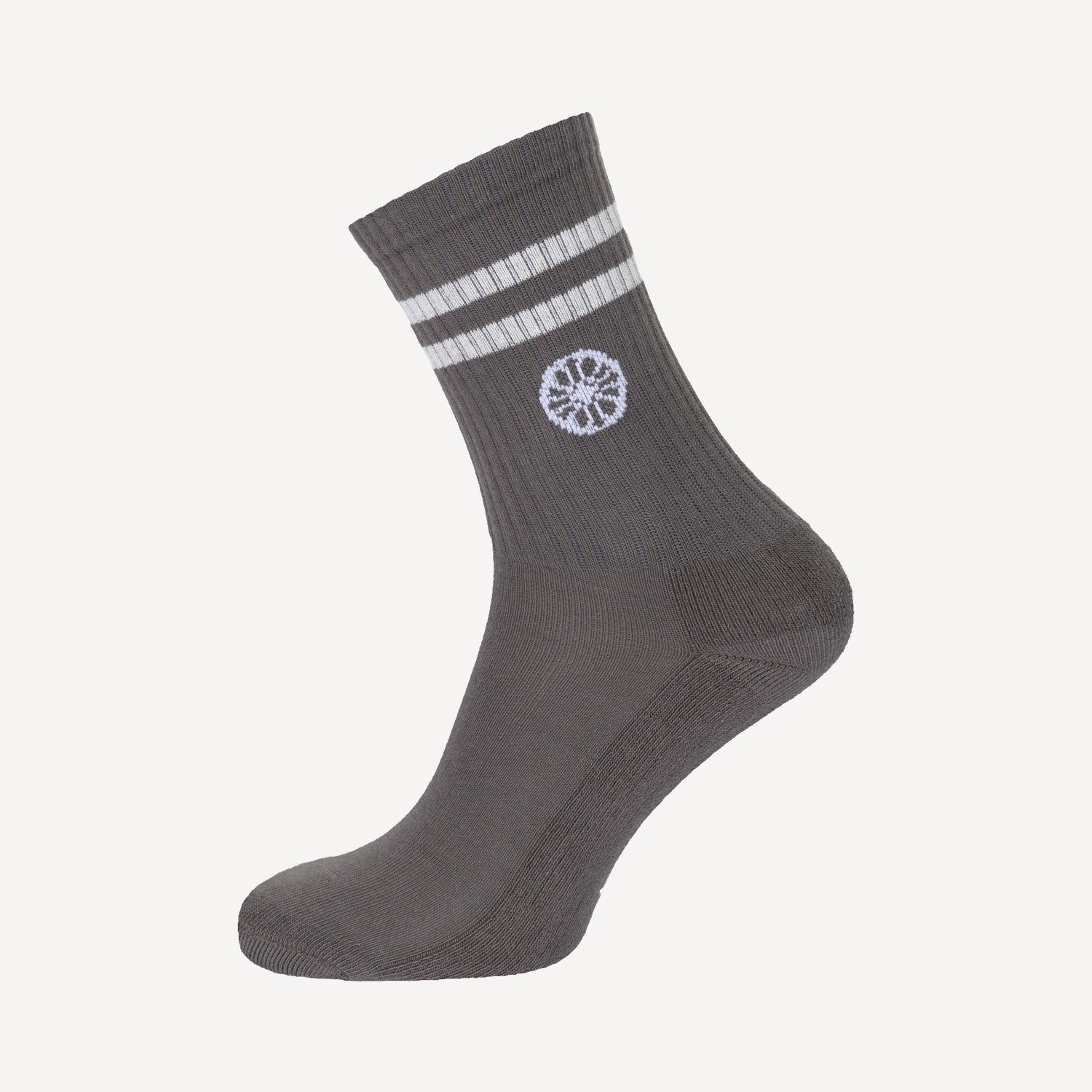 The Indian Maharadja Striped Tennis Crew Socks - Walnut (1)