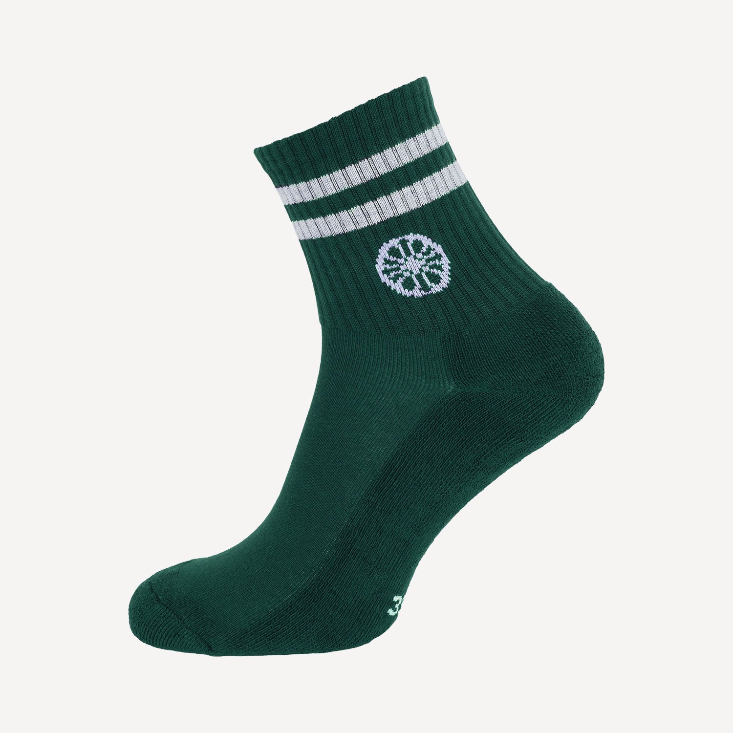 The Indian Maharadja Striped Tennis Short Socks - Hunter Green (1)