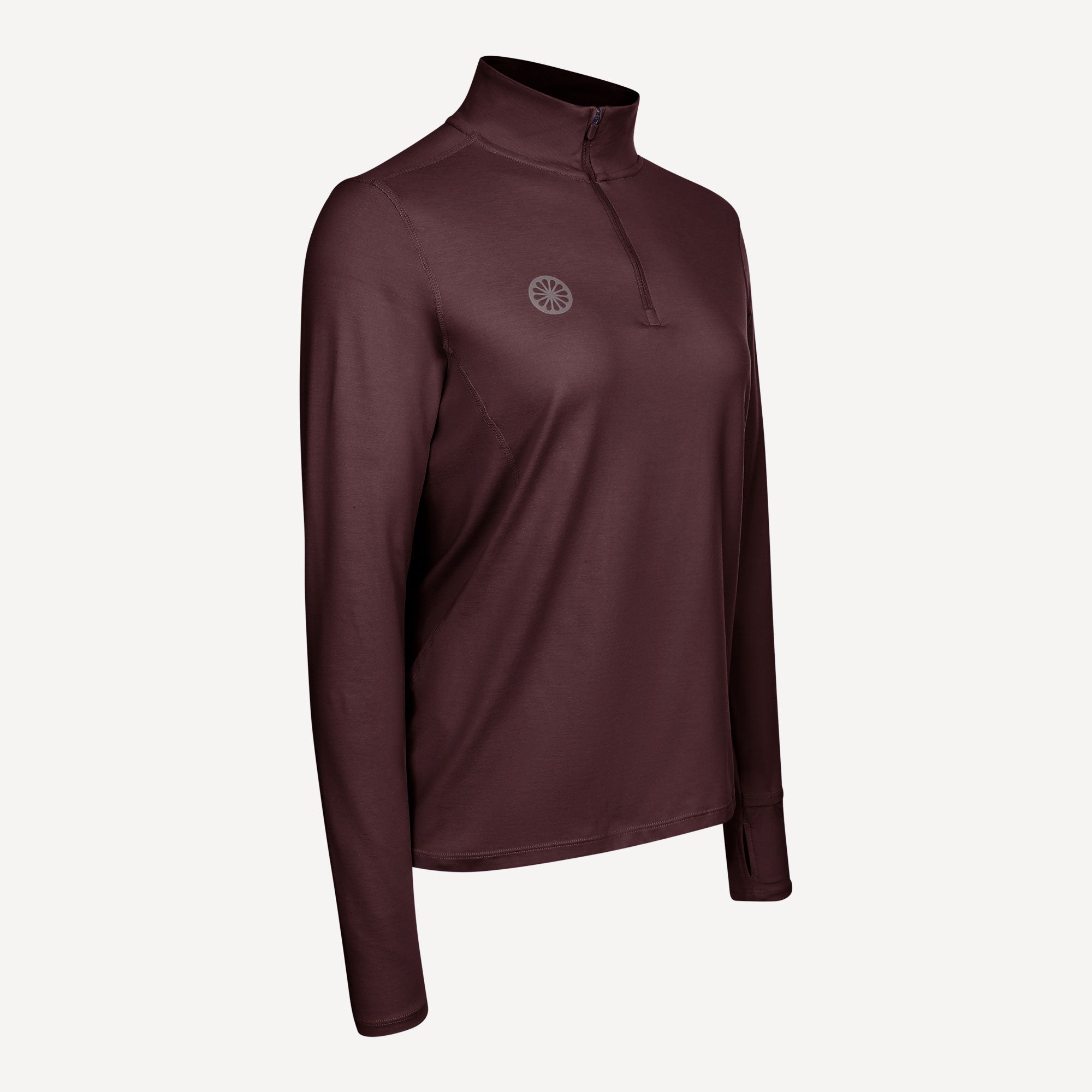 The Indian Maharadja Women's Half-Zip Long-Sleeve Tennis Top - Red (2)