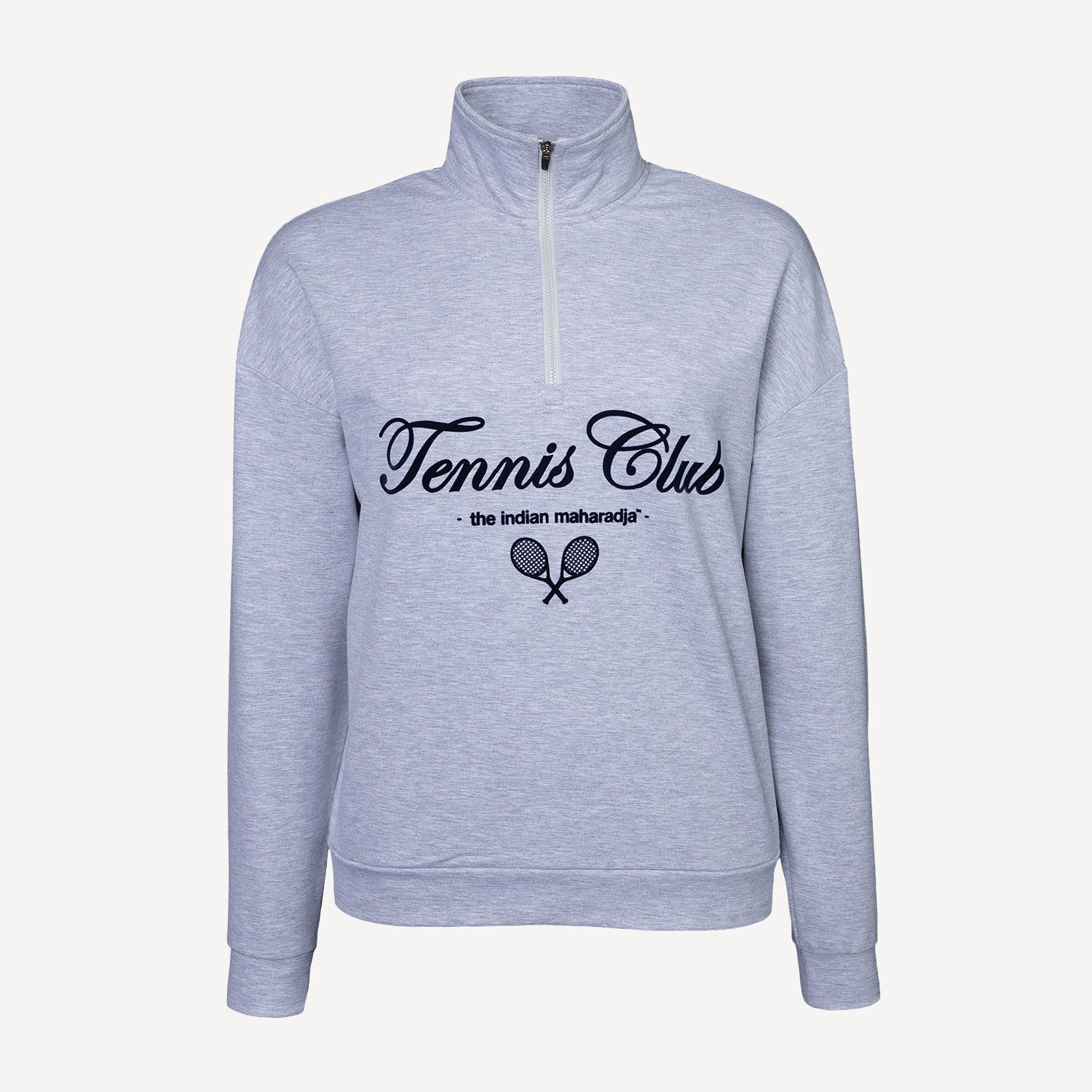 The Indian Maharadja Women's Half-Zip Tennis Sweater - Grey (3)