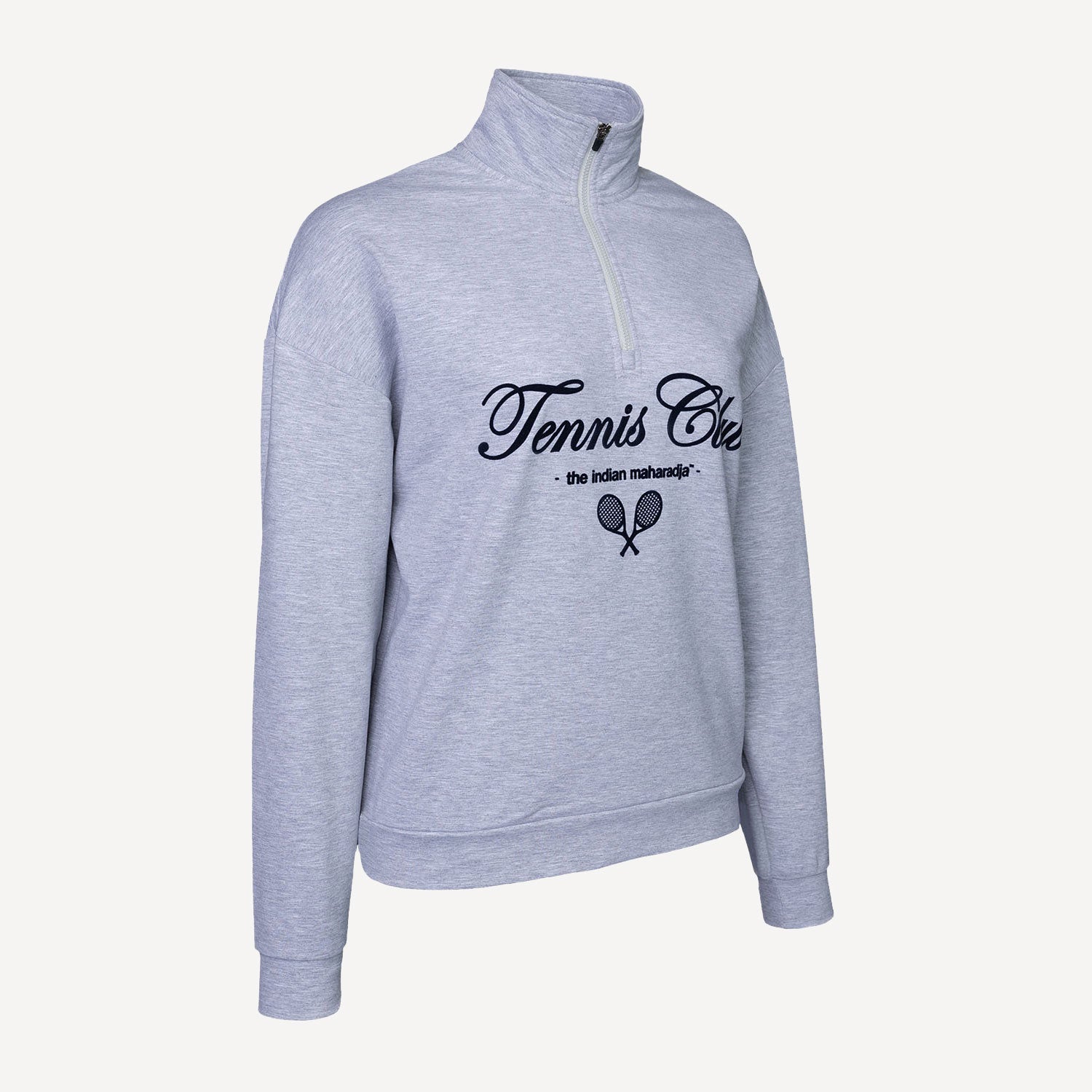 The Indian Maharadja Women's Half-Zip Tennis Sweater - Grey (4)