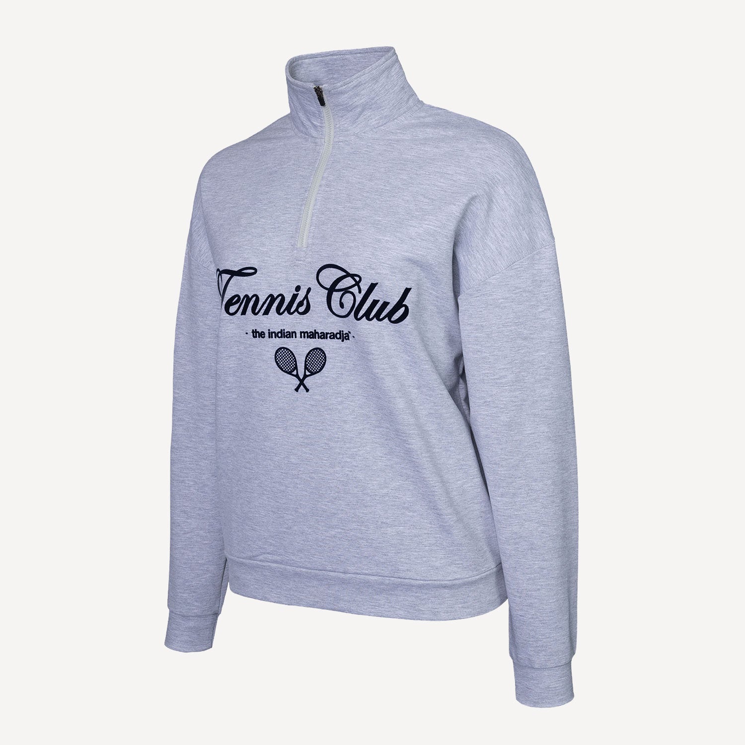 The Indian Maharadja Women's Half-Zip Tennis Sweater - Grey (6)