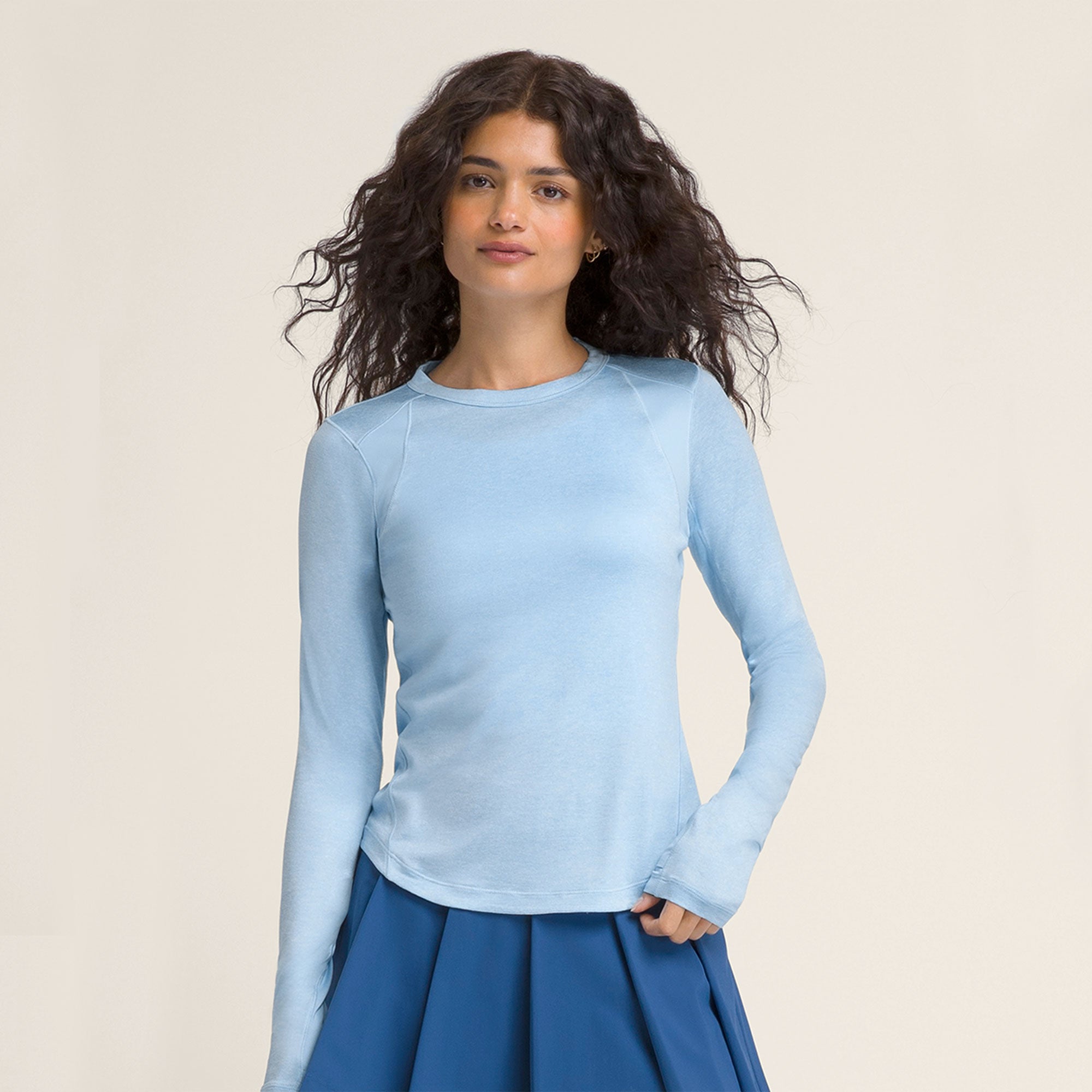 Wilson All Day Women's Long Sleeve Tennis Shirt - Blue (1)