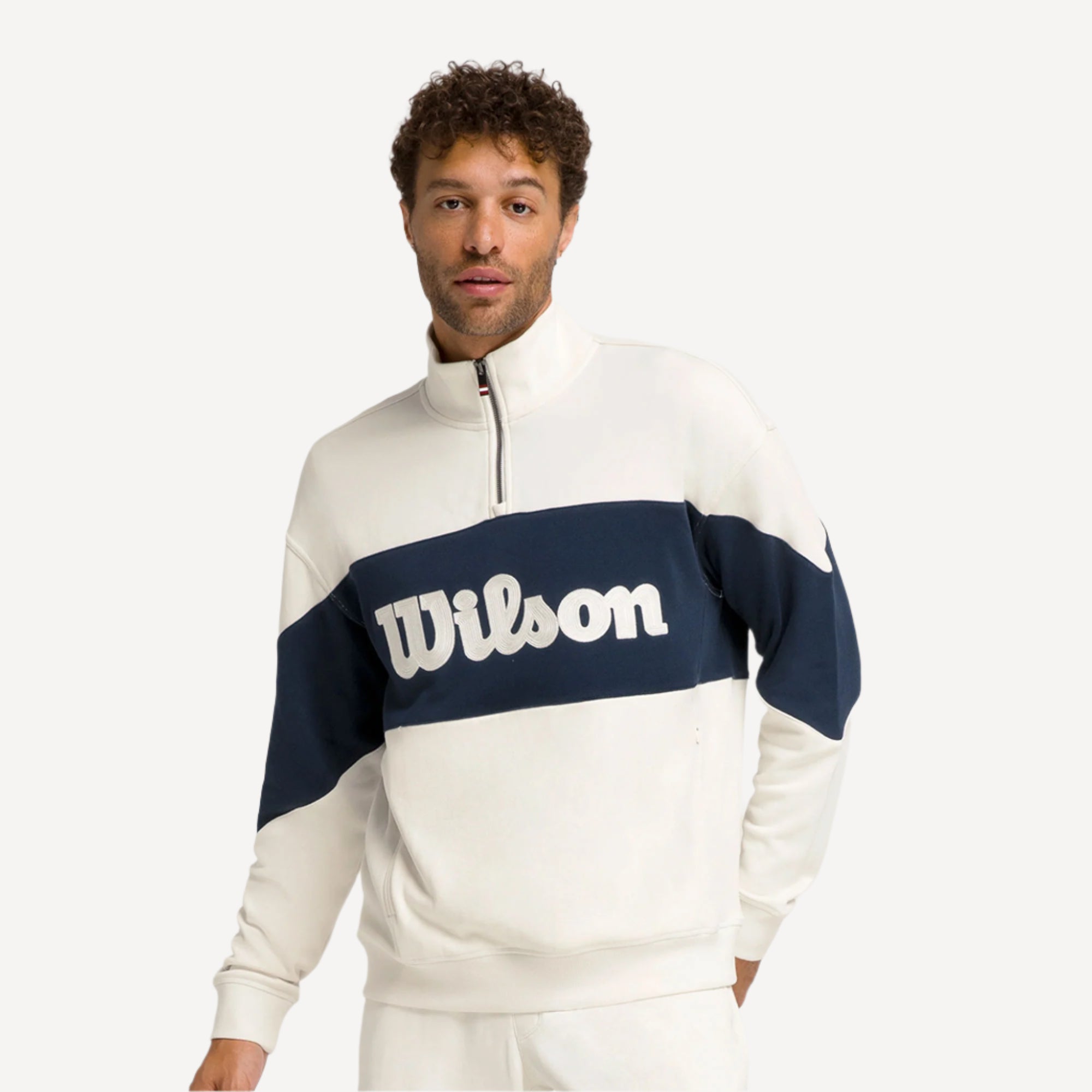 Wilson Parkside Men's Half-Zip Tennis Sweater - Beige (1)