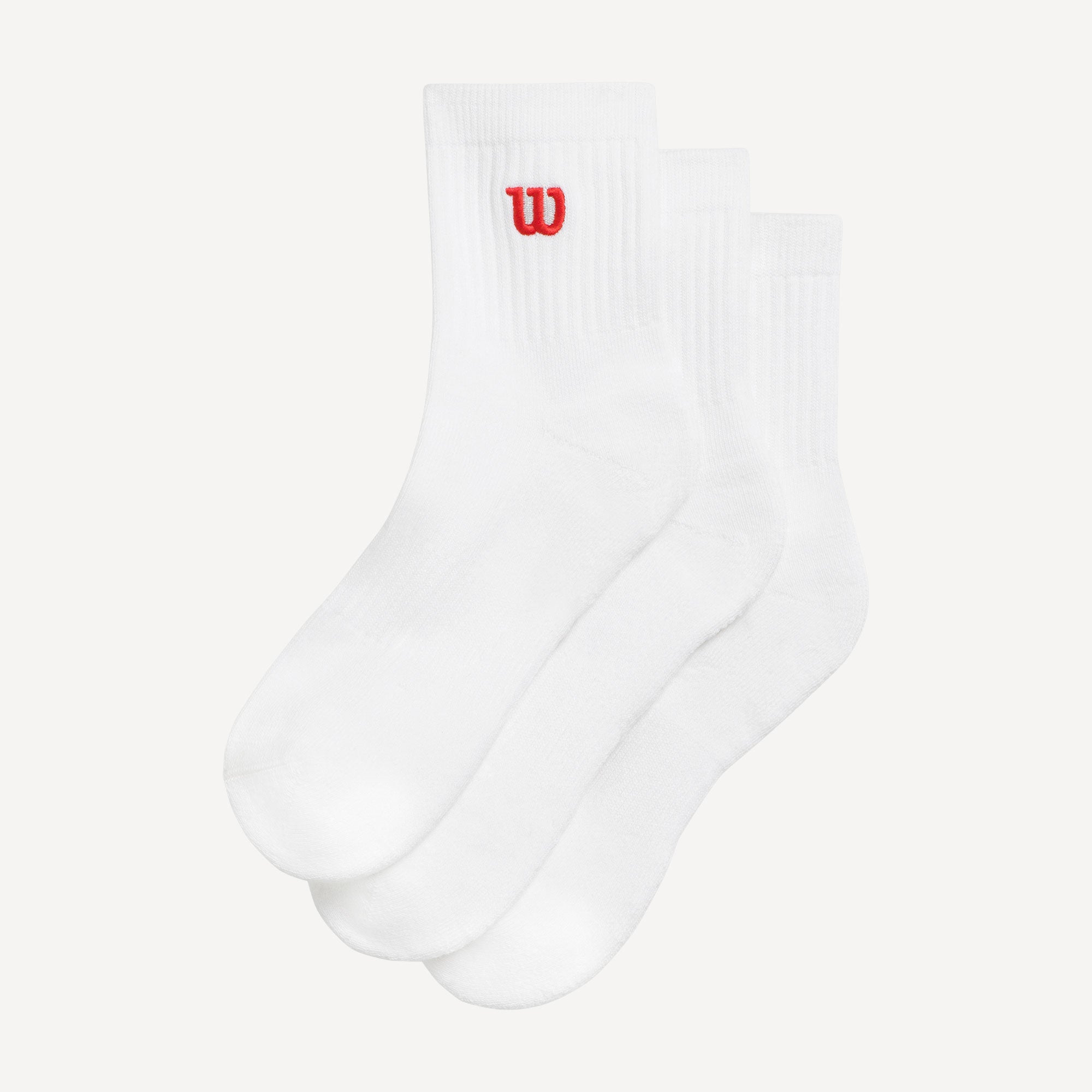 Wilson Tennis Quarter Top Socks 3 Pairs - White (1)
